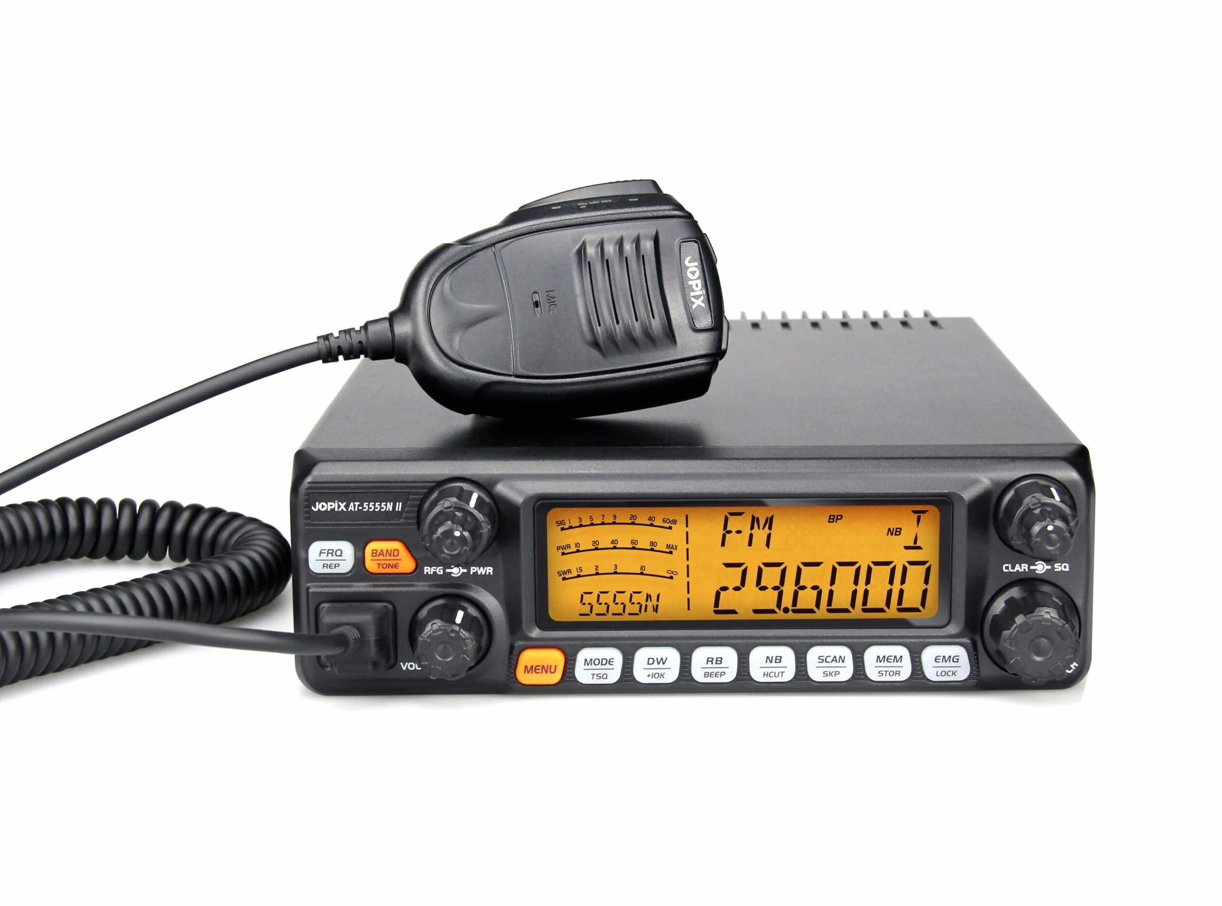 Radio Amateur Jopix AT-5555N II, AM, FM, SSB 10M CW TRX 28-29,7 MHz, VOX, Roger Beep, 13,8 V