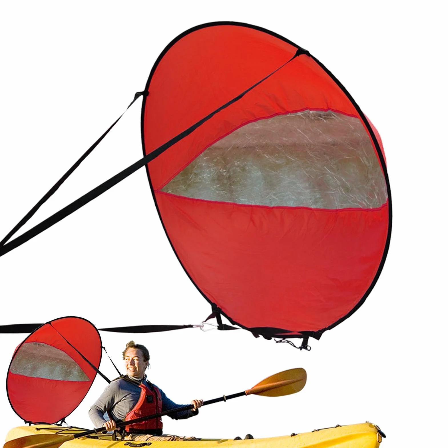 Voile de Planche à pagaie, Voile à Vent pour Kayak avec fenêtre Transparente