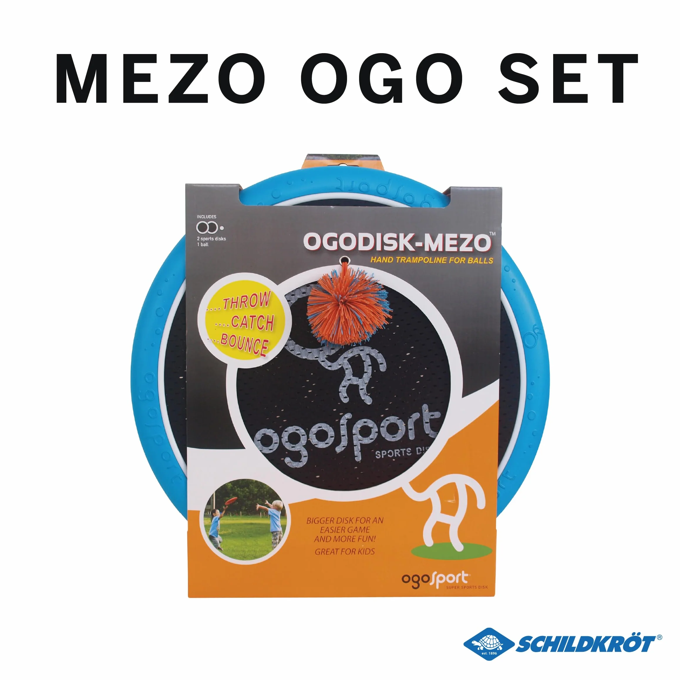 Schildkröt OGO Sport 2 Disques Extra-Larges Ogo Ø38cm, 1 Balle, Orange/Bleu/Noir