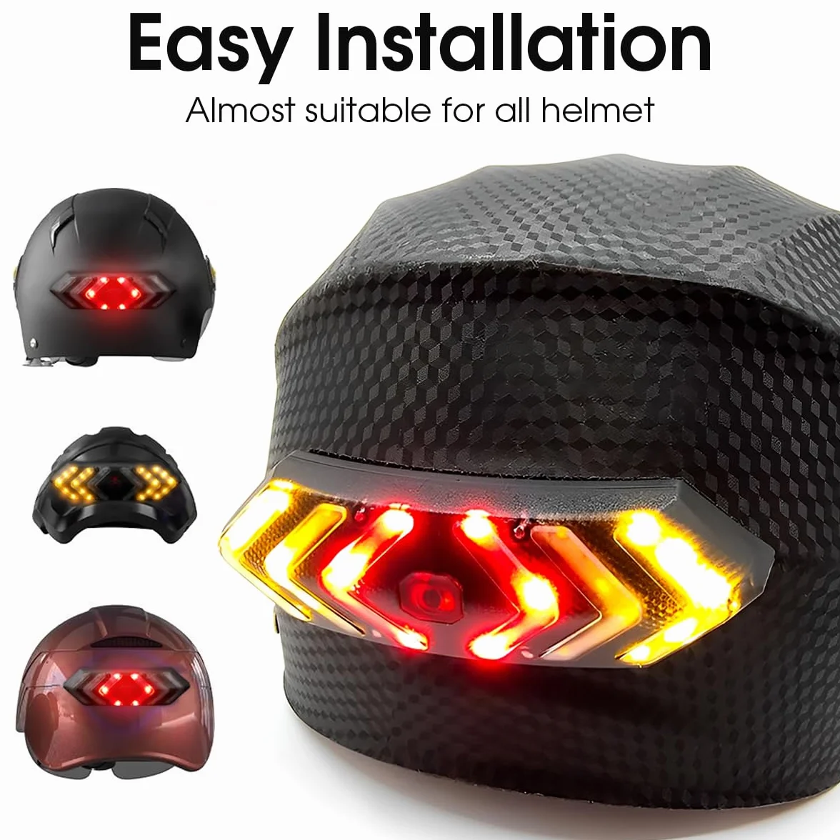 WASAGA Lumières de Tour de Casque de Vélo avec Télécommande sans Fil - Clignotant de Bicyclette 6 Modes