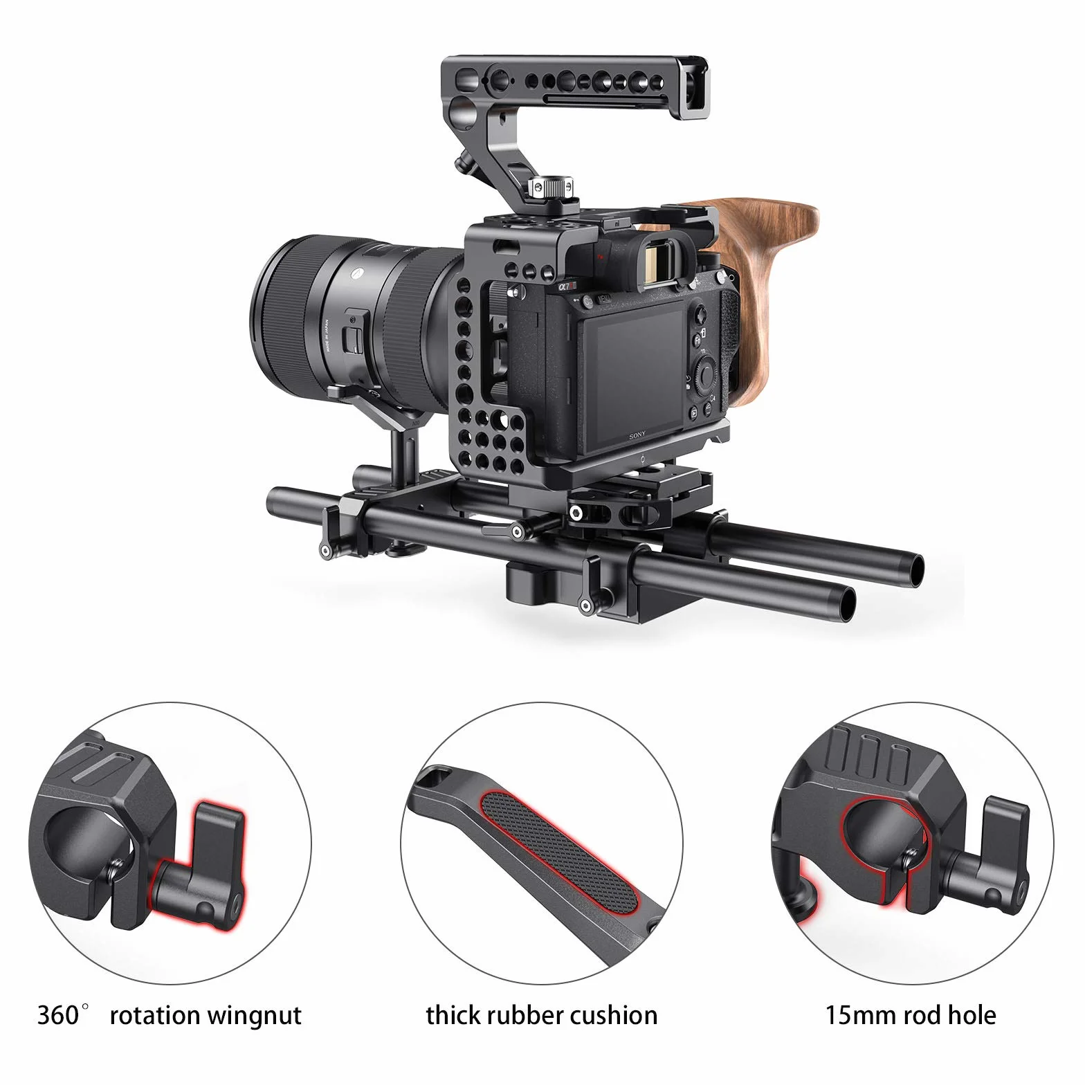 (Nouvelle Version) SMALLRIG Lens Support Bracket Objectif Support, Universel Soutien Objectif - 2680