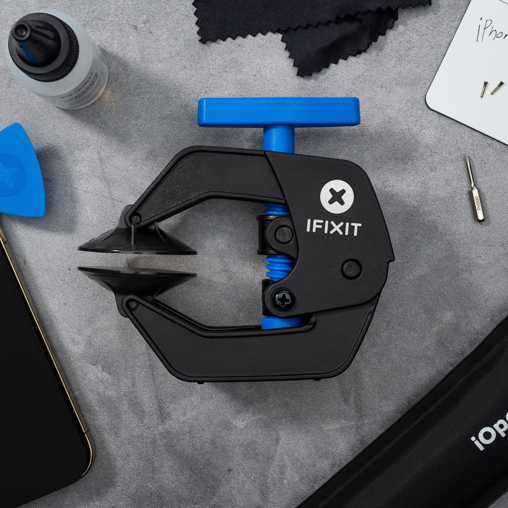 iFixit Anti-Clamp, pince avec ventouses pour ouvrir téléphone portable, tablette & Co., pince à ventouse, outil pour séparer les composants collés