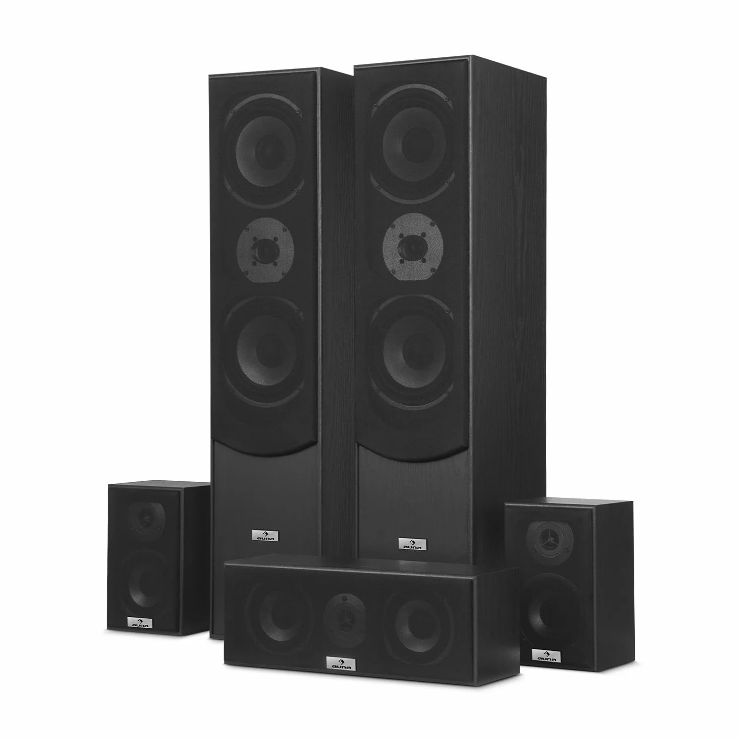 AUNA Kit d'enceintes Home Cinéma 335 Watts RMS Surround Noir