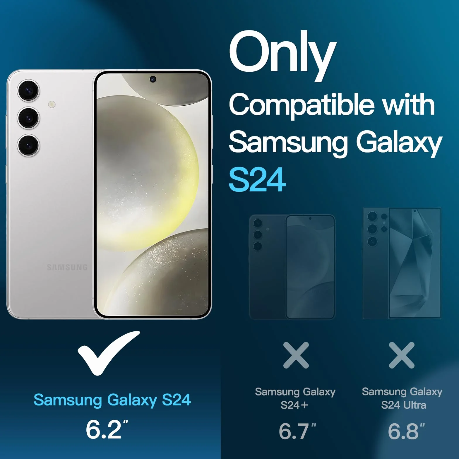 JETech Protection D'écran pour Samsung Galaxy S24 5G 6,2 Pouces, Film en Verre Trempé, Compatible Empreinte Digitale ID, HD Transparent, Lot de 3