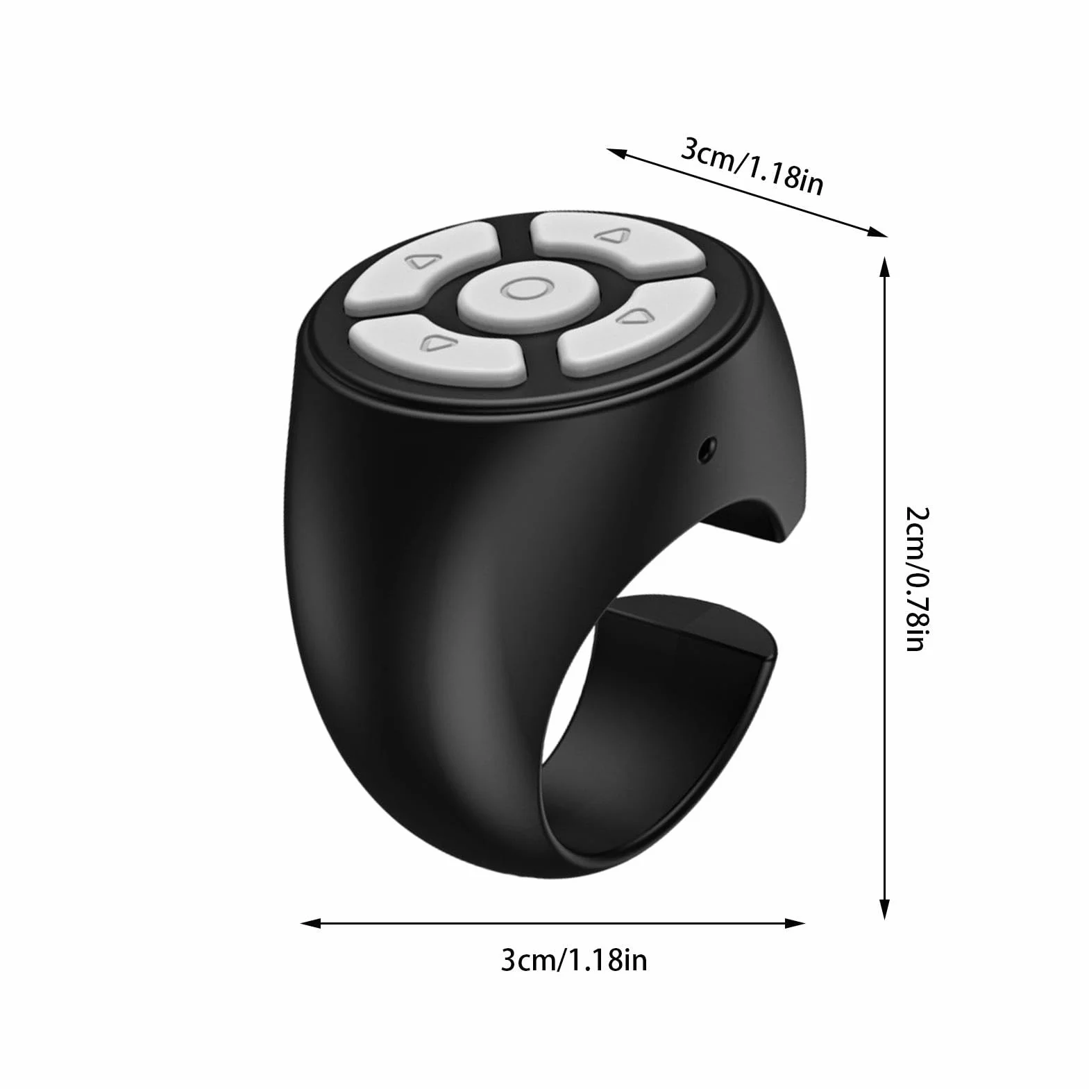 Bague de défilement TIK Tok - Bague de télécommande - Contrôleur de téléphone Portable - Matériau Mat - Noir