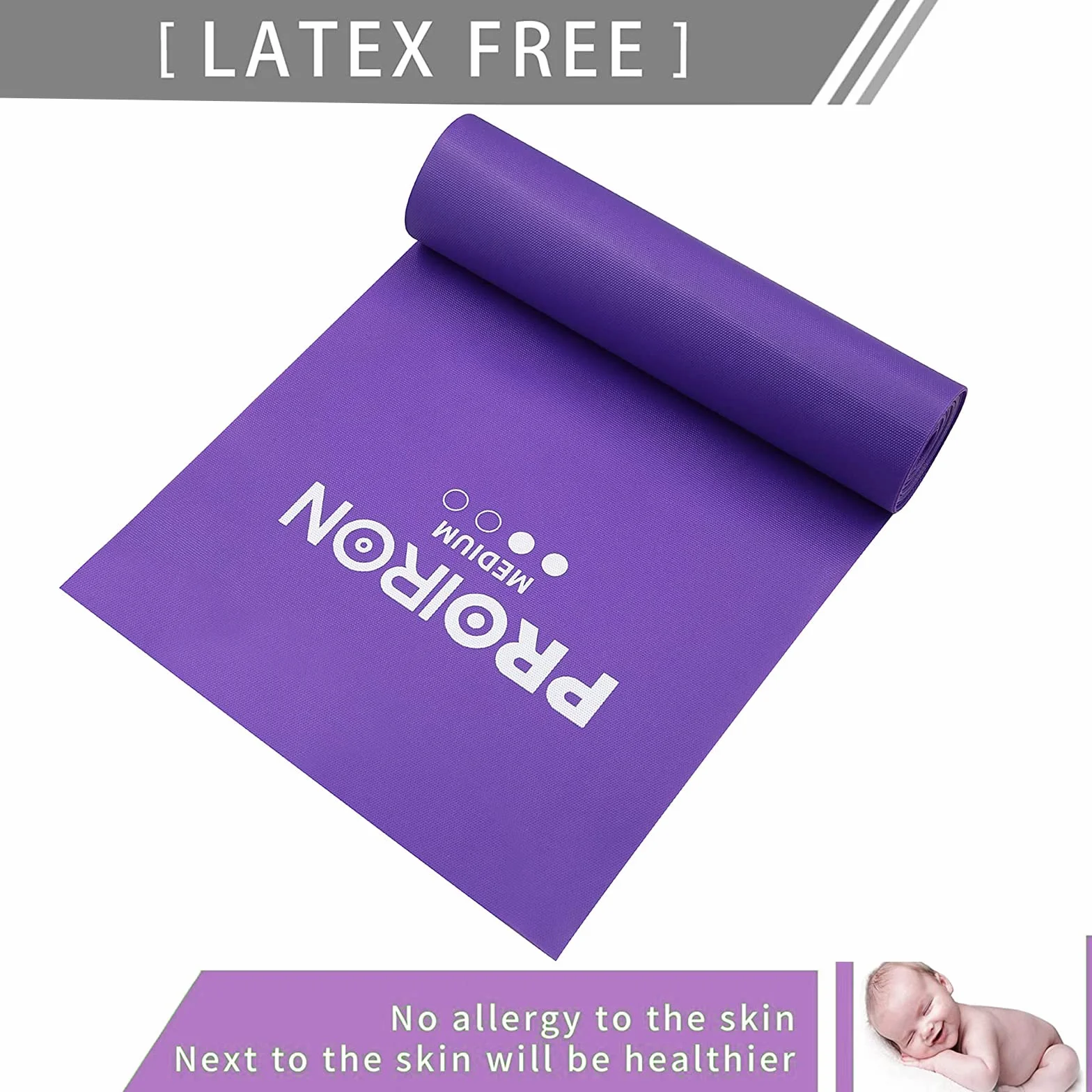 PROIRON Bandes Élastiques de Résistance en Latex Naturel pour Fitness, Musculation, Étirement, Yoga, Pilates (2M)