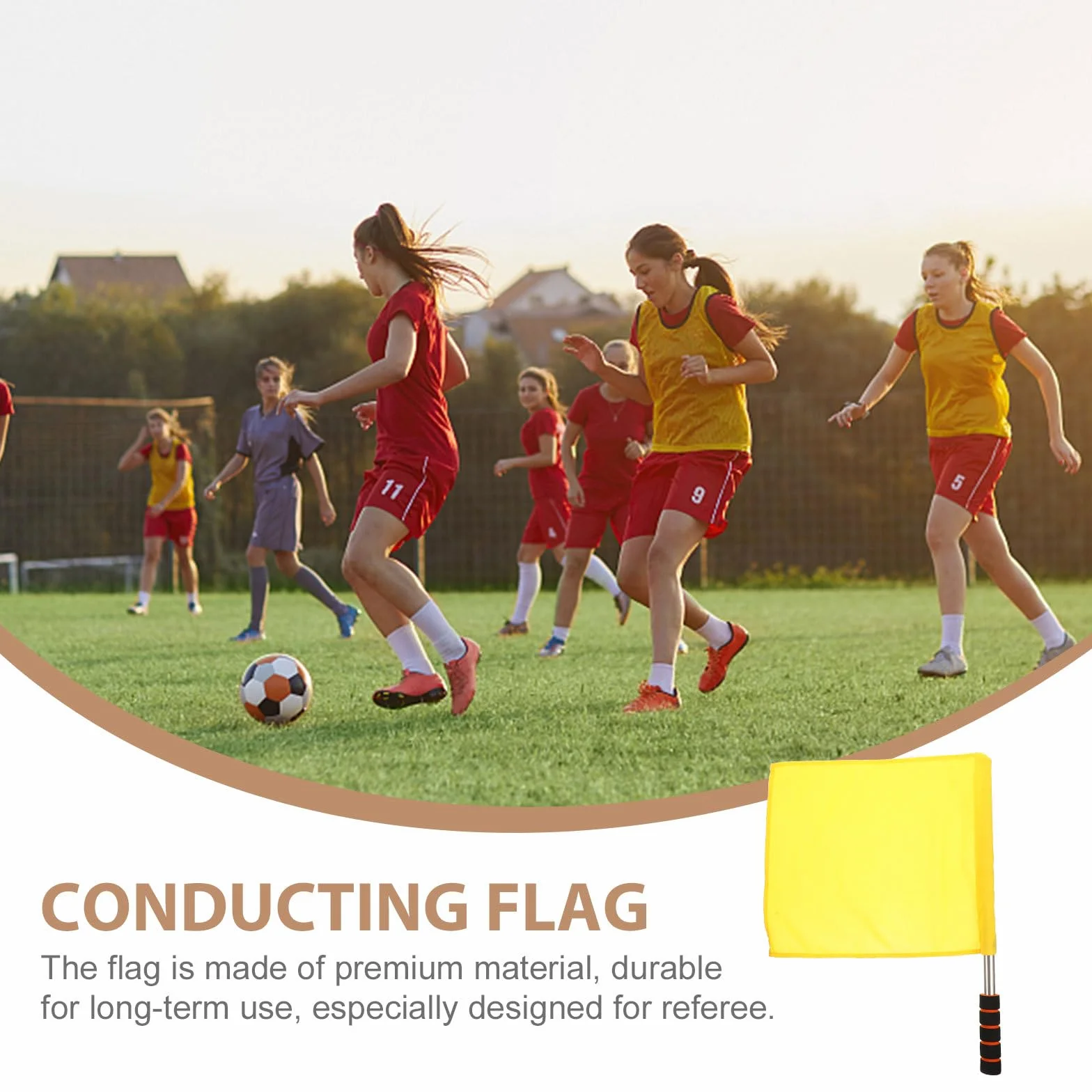 Amosfun Drapeau Jaune de Signalisation pour Arbitre Football Plein Air