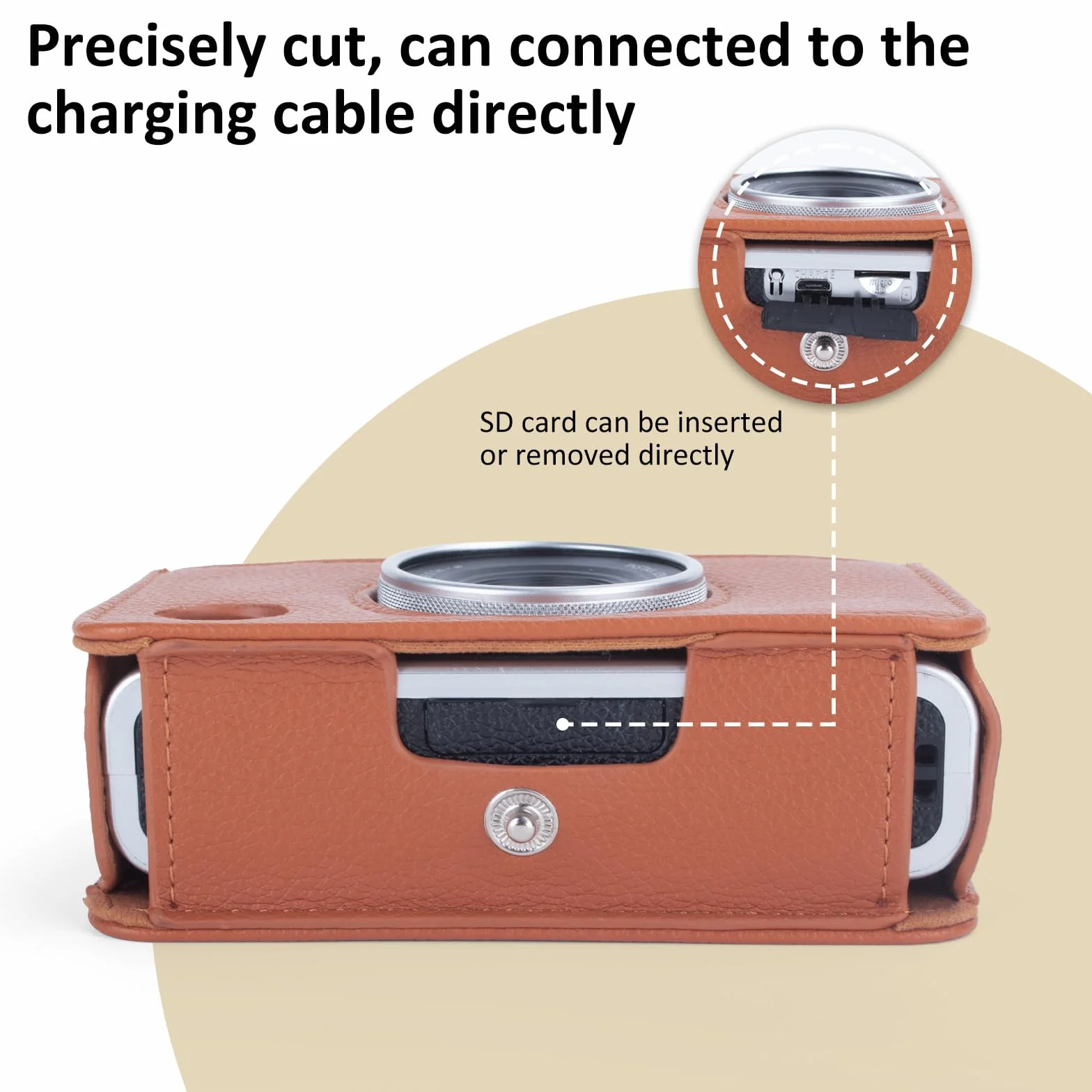 MUZIRI KINOKOO Housse pour instax Mini Evo caméra, Étui de Protection en Cuir PU Compatible avec pour Fuji instax Mini Evo instantané - Mini Evo Case avec Bandoulière
