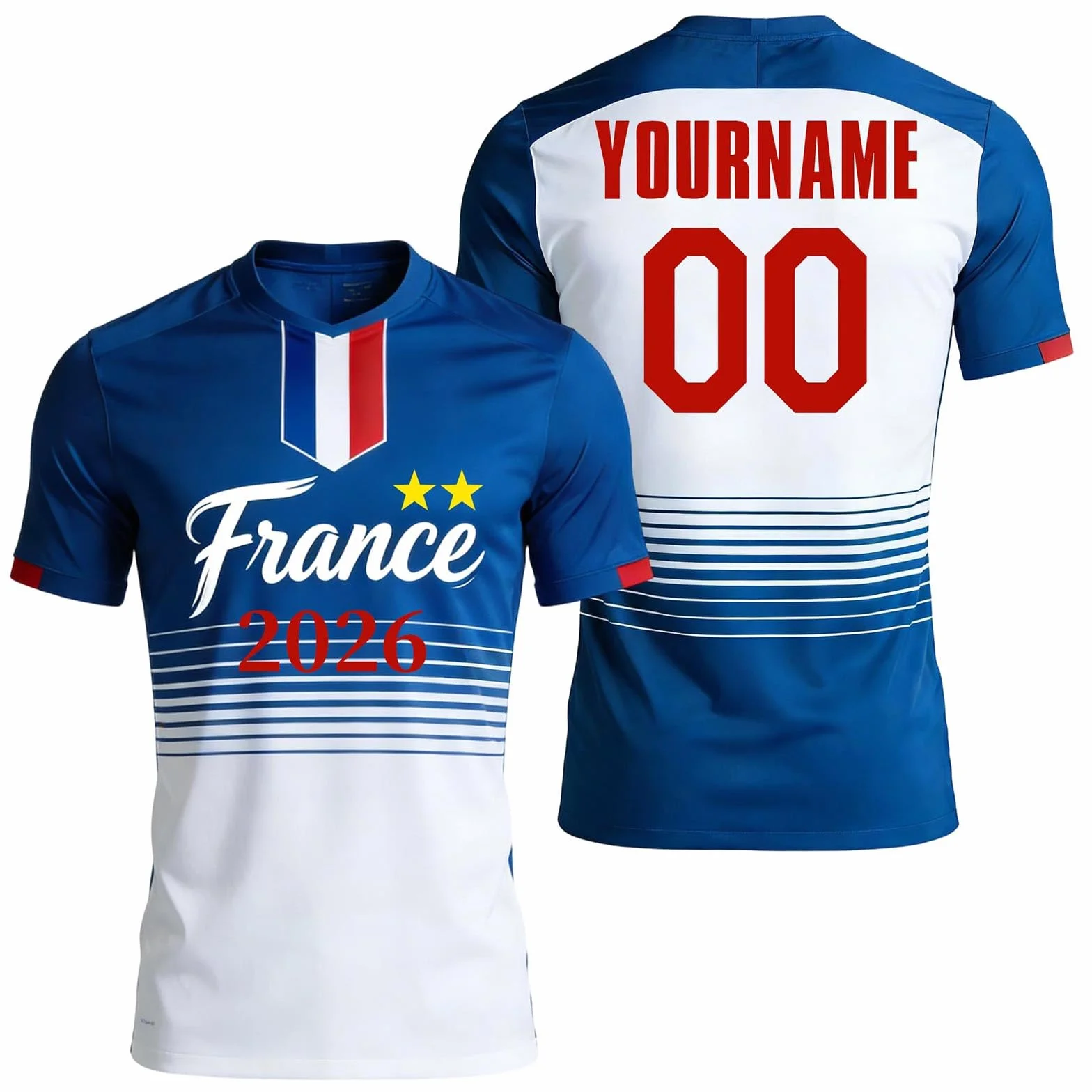 Maillot de Foot Adulte Enfant Personnalisé 2026 - Maillot Équipe avec Nom Numéro Homme Femme T-Shirt Football Domicile Extérieur