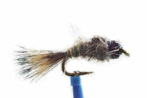 Mouche Nymphe OREILLE LIEVRE bille LAITON NOIRE 4x pêche à la truite