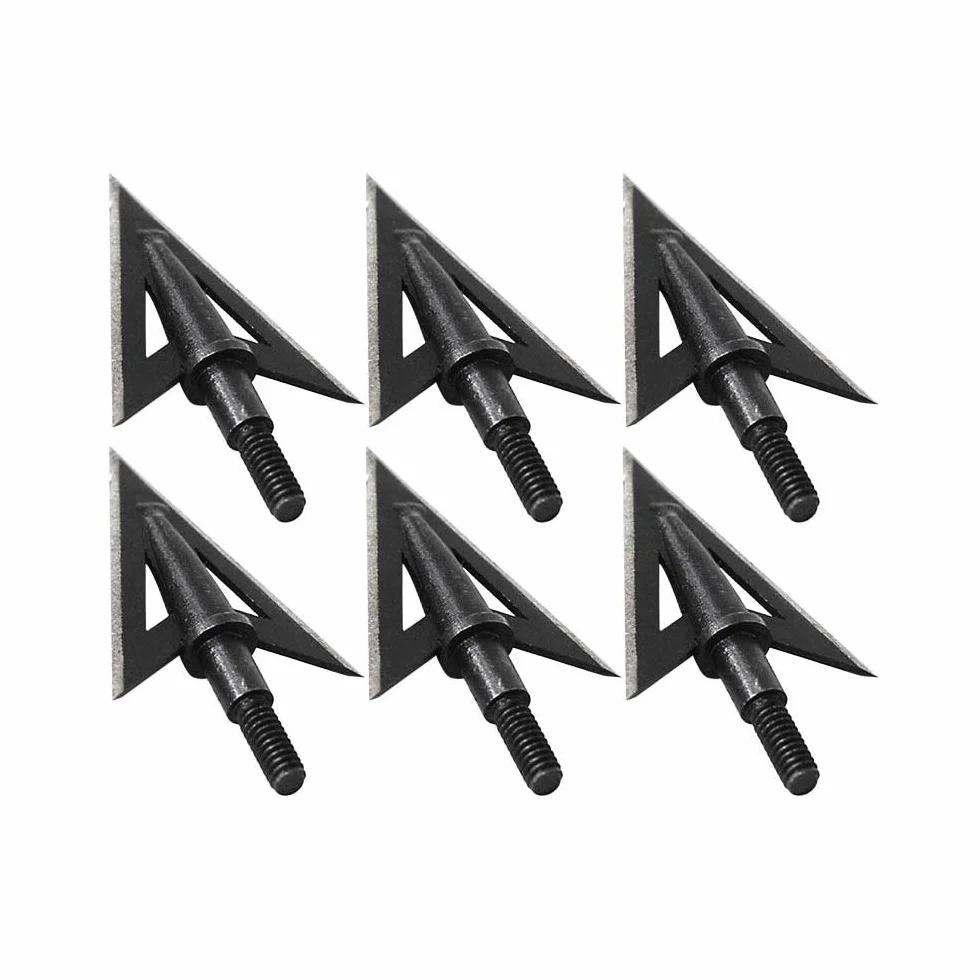 Namvo 6 pièces Flèche de Poisson en Acier Inoxydable Broadheads 100 Grain Tir à l'Arc Chasse Plein Air