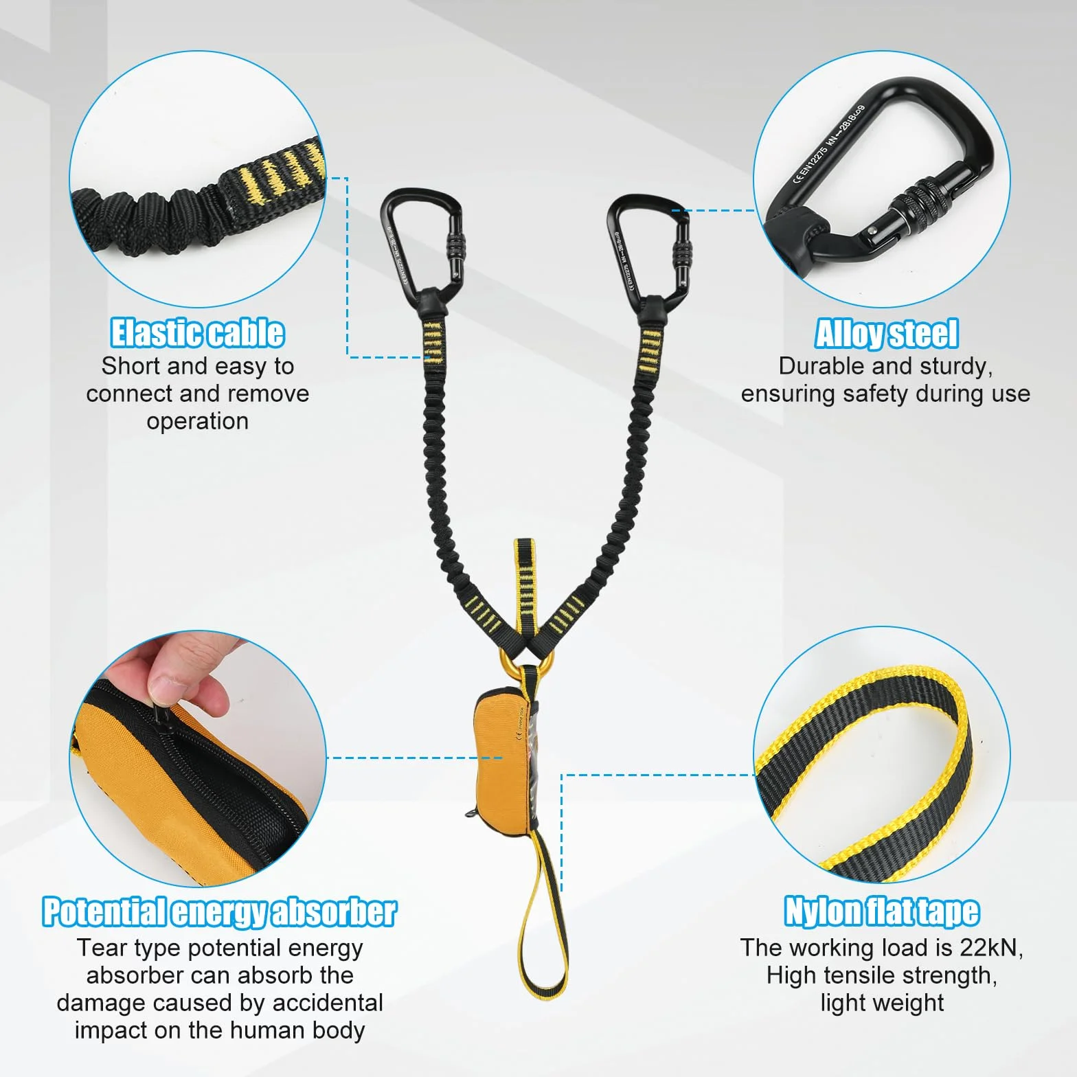 Kit via ferrata sangle d'escalade homme équipement