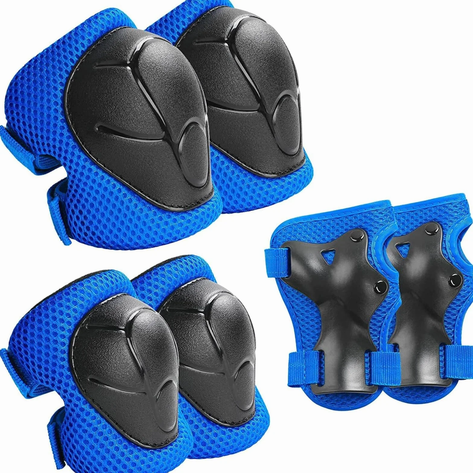 Genouillère Enfant Roller 6 en 1 Protection Skateboard Velo avec Coudières et Protèges-Poignets