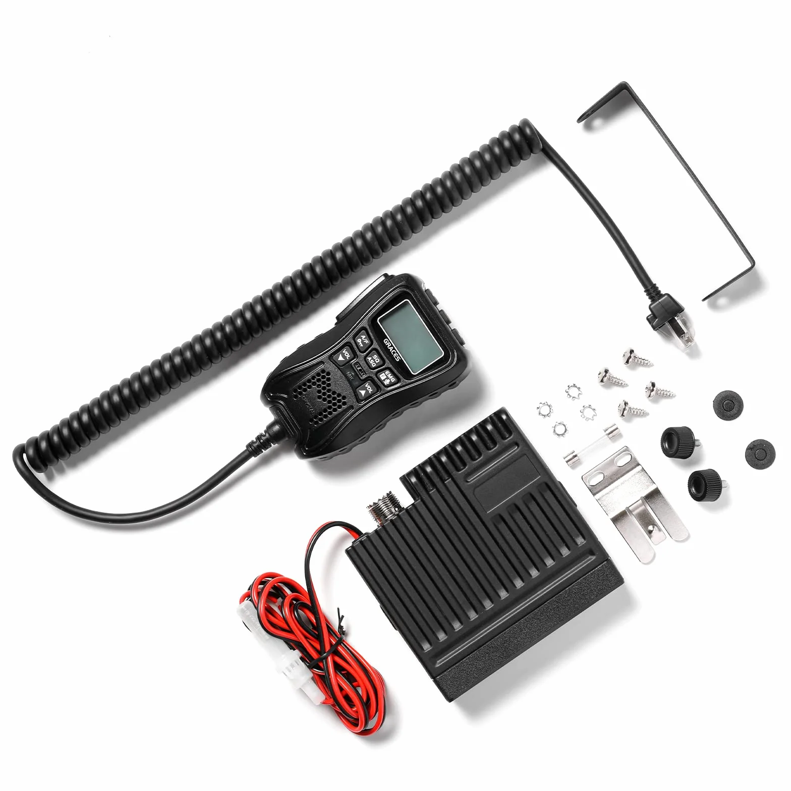 Radioddity CS-47 Radio CB Off Road Compact Mobile AM/FM 40 canaux Grand écran LCD 7 Couleurs sur Microphone