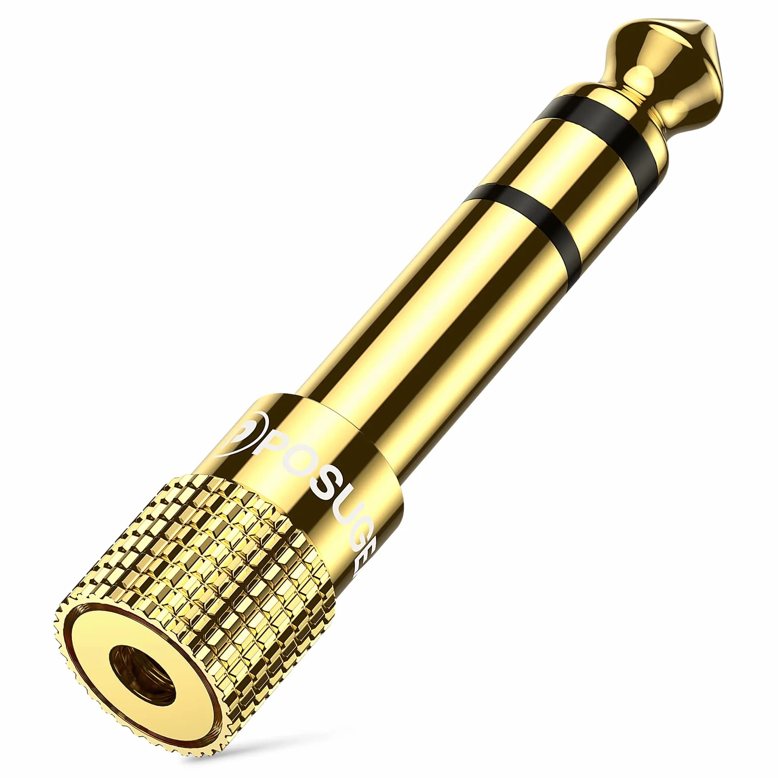 POSUGEAR Adaptateur Jack 6.35 mm Mâle vers 3.5 mm Femelle Audio Connecteur Stéréo Plaqué Or