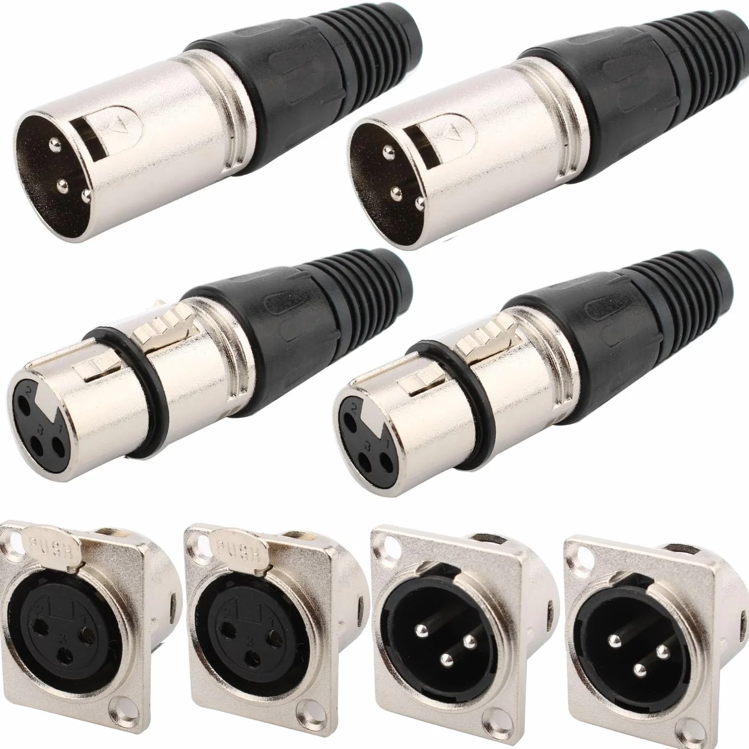 RUNCCI-YUN Connecteur XLR 3 broches mâle/femelle, fiche de câble microphone, prise audio pour montage sur panneau