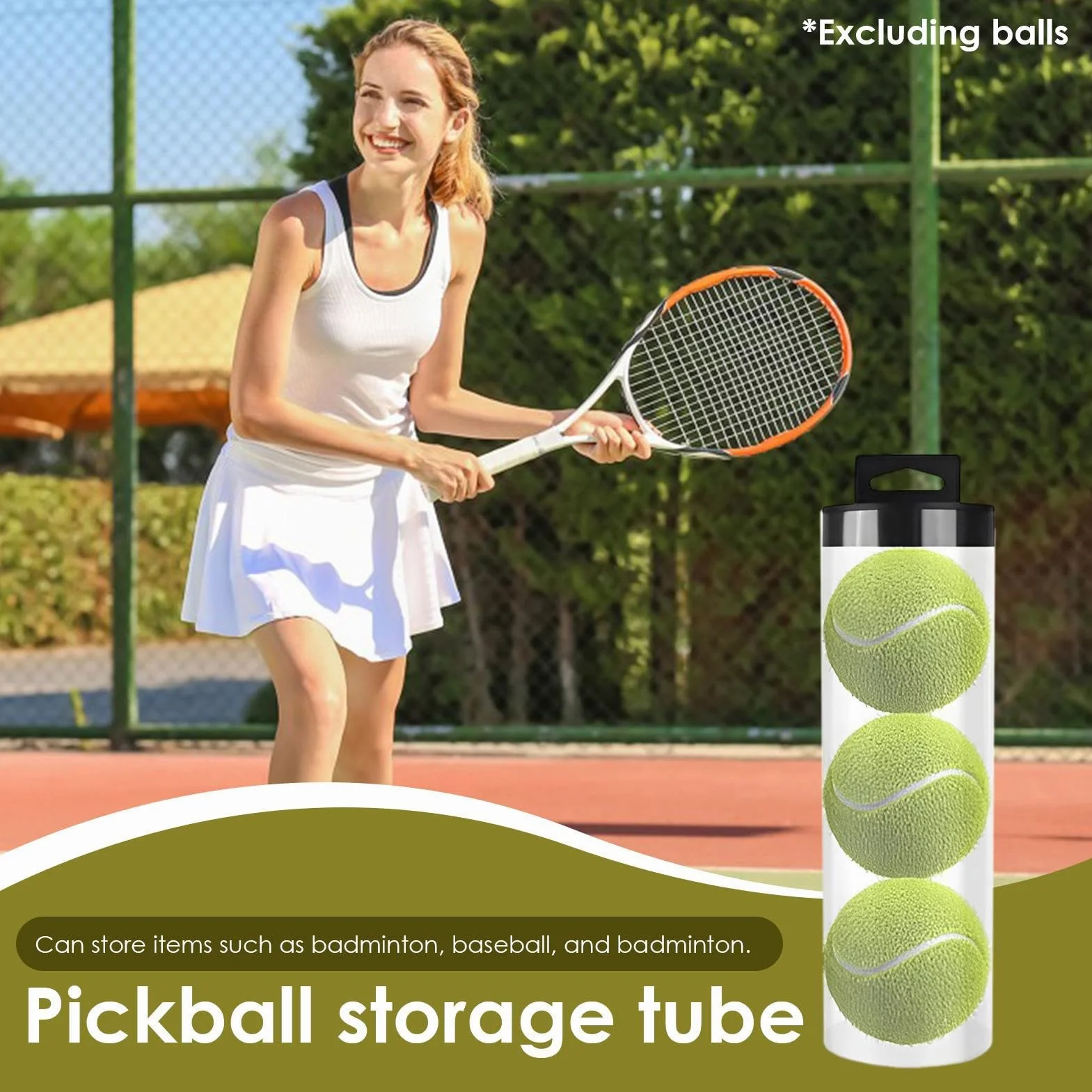 Boîte de Balle de Tennis Transparent - Rangement pour Balles de Tennis, Ping-Pong, Baseball