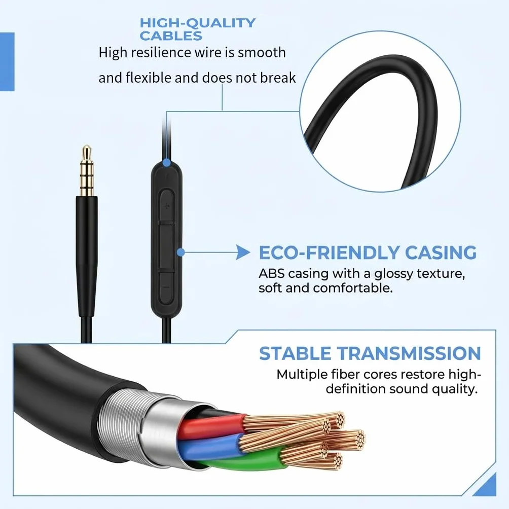 Câble Audio 3,5 mm vers 2,5 mm Compatible Bose 700 QC25 QC35 QC35II QC45 Casque 700 JBL Tune 760NC 750BTNC
