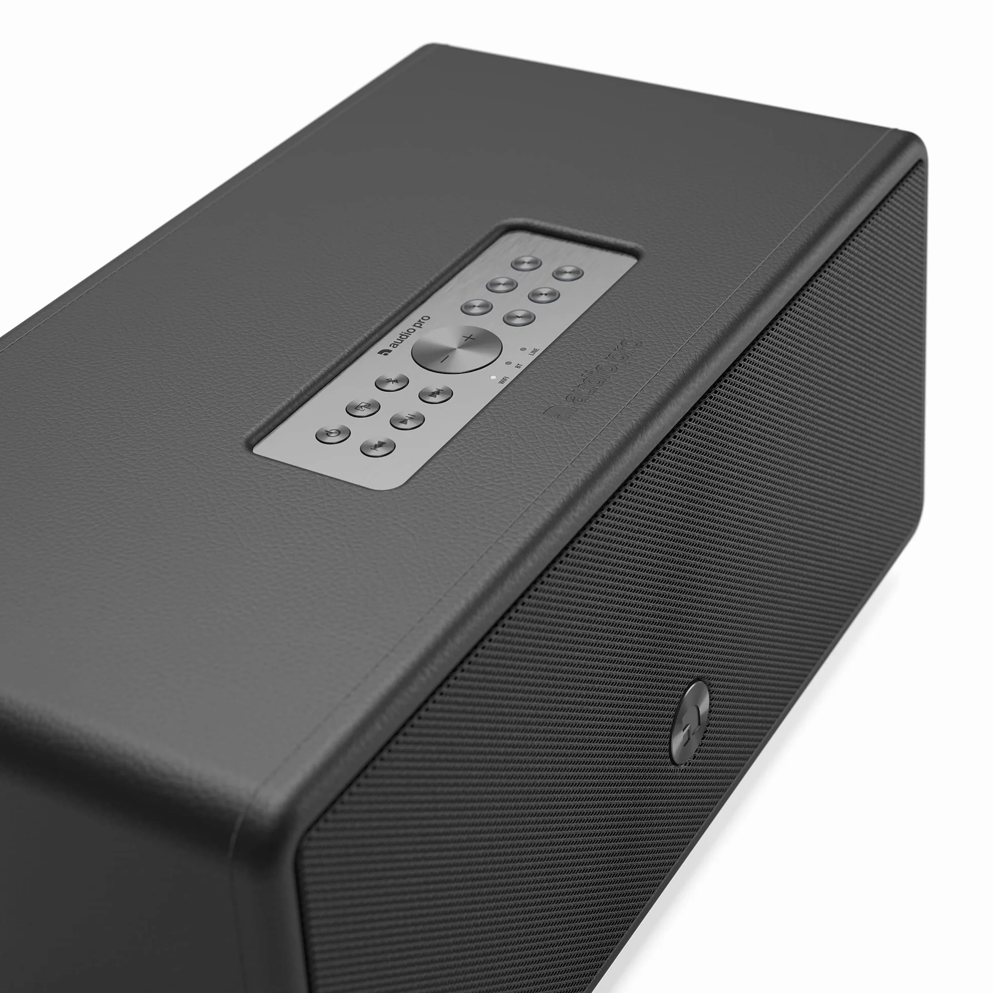 Audio Pro Drumfire-D2 - Enceinte Multiroom Ultra Puissante avec Bluetooth & WiFi - Enceinte Stéréo avec AirPlay 2, Chromecast, Spotify sans Fil - Noir