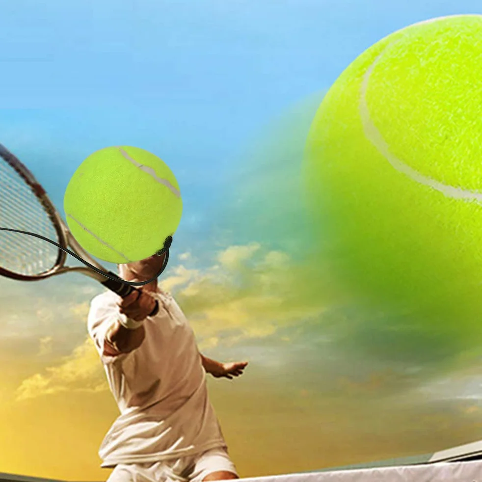 TIMESETL Balles de Tennis avec Corde 3 Pcs, Balle d'entraînement Élastique pour Adultes Débutants