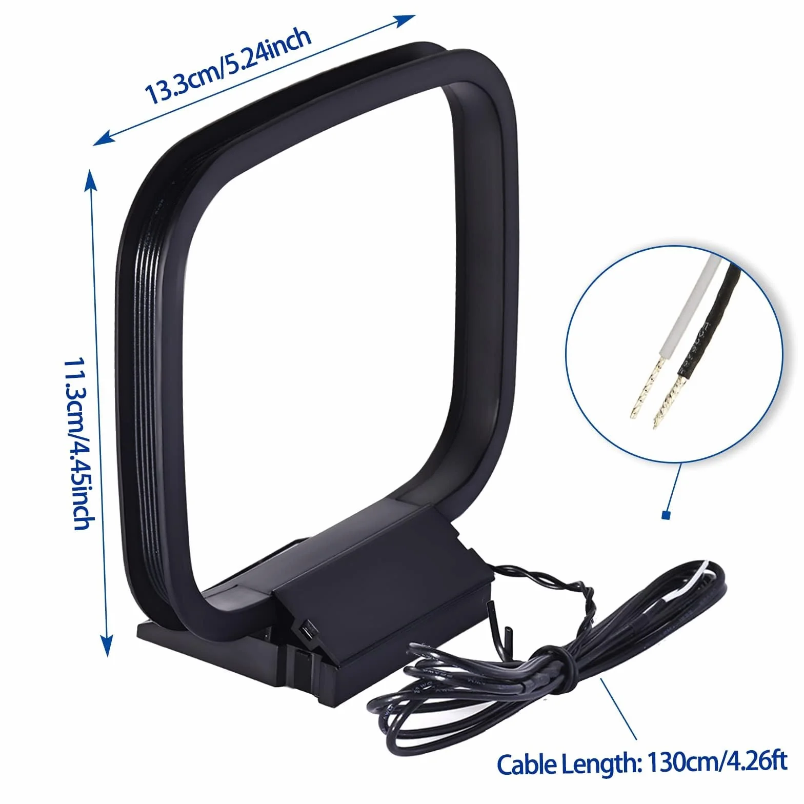 Bingfu Antenne Radio AM Cadre avec 2 Broches Fil Nu Antenne Chaine HiFi Intérieur Compatible avec Denon Pioneer Onkyo HiFi Récepteur Stéréo Bluetooth AV Audio Système Cinéma Home