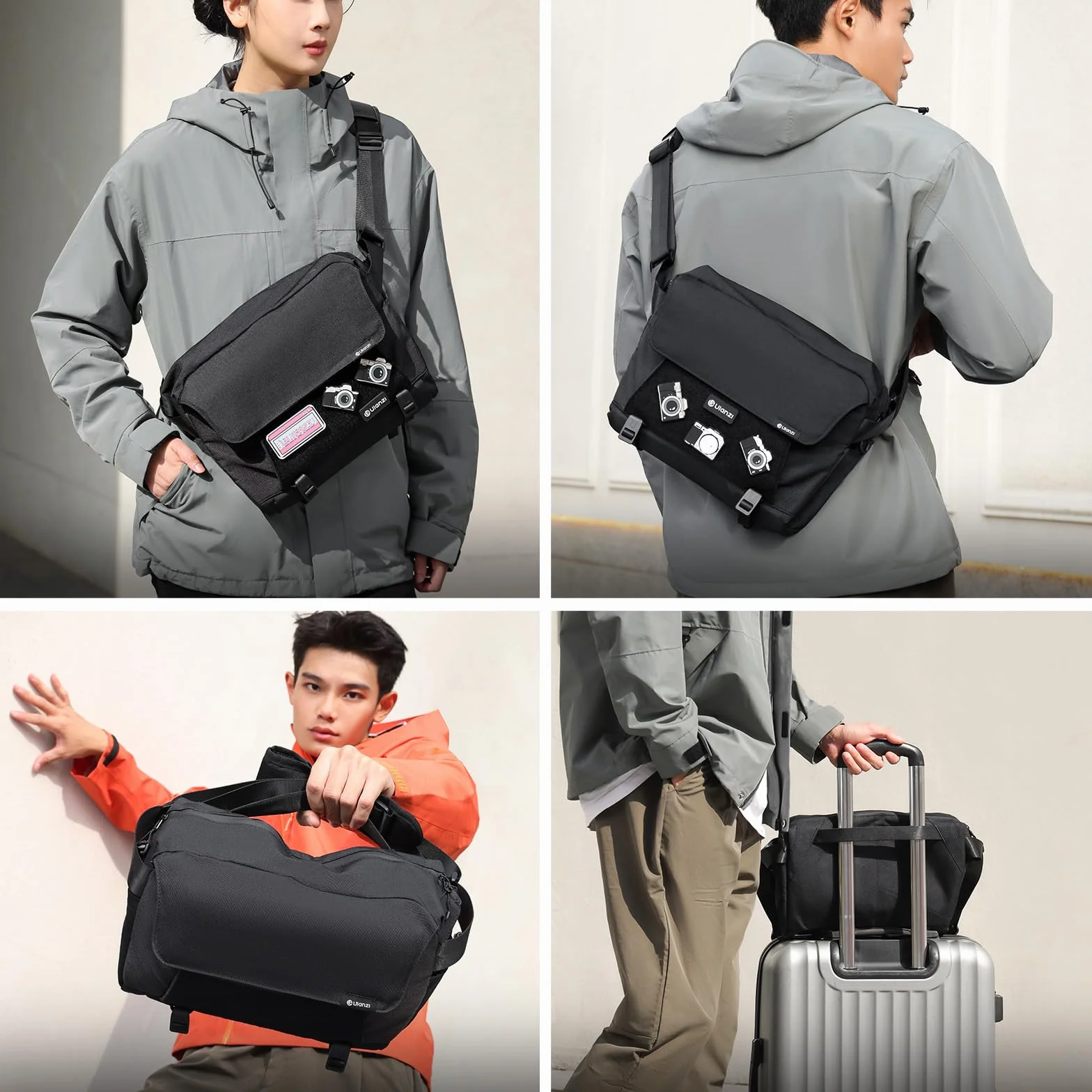 ULANZI Sac Appareil Photo 9L, Sac Photo Bandoulière DSLR/SLR, Léger, Imperméable, Anti-vol