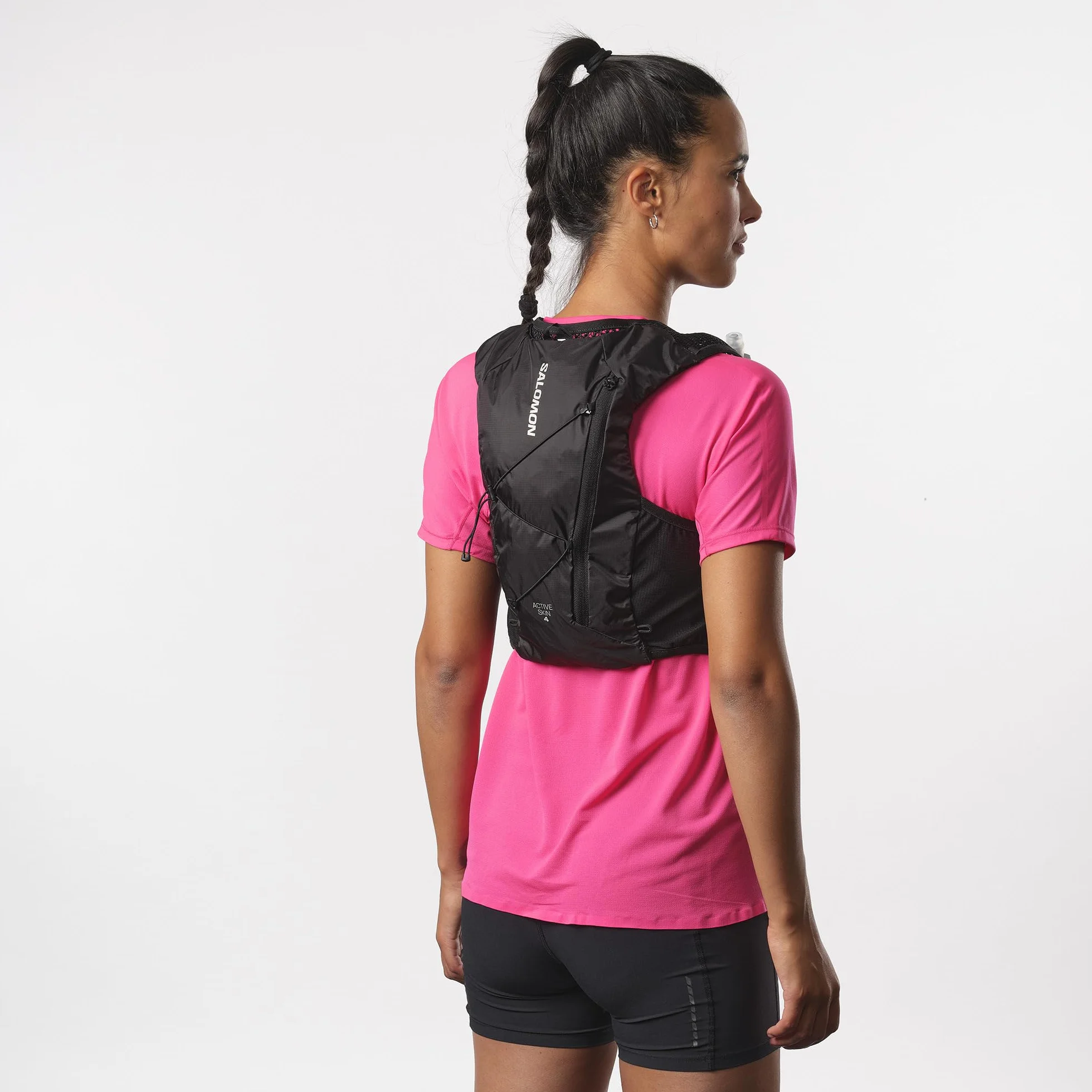 Salomon Active Skin 4 Gilet Trail Running, poches poitrine hydratation, SensiFit confort, rangement sécurisé