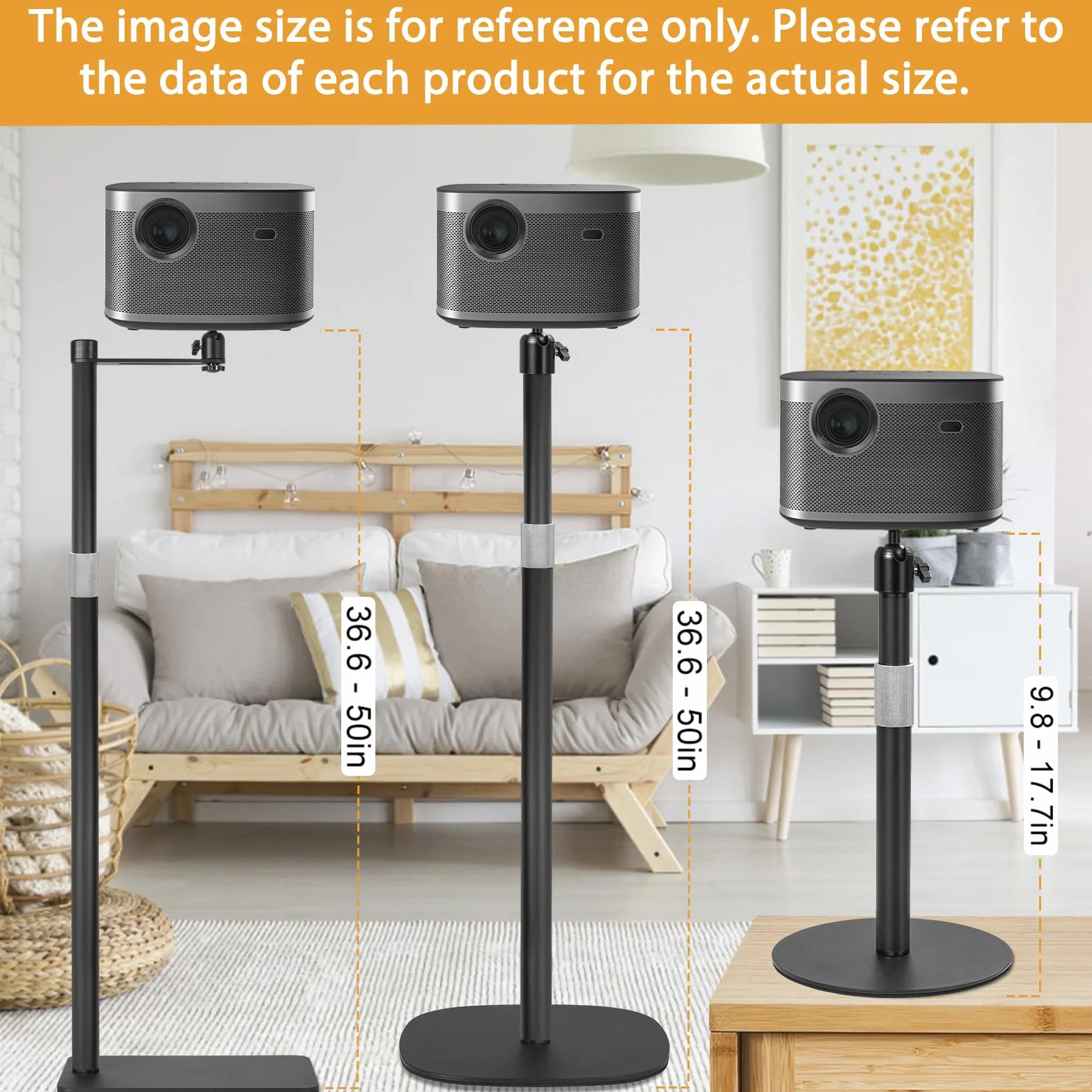 AKOZLIN Support projecteur sol réglable hauteur 19"-49,21" rotation 360° universel plafond charge 6 kg compatible caméra webcam