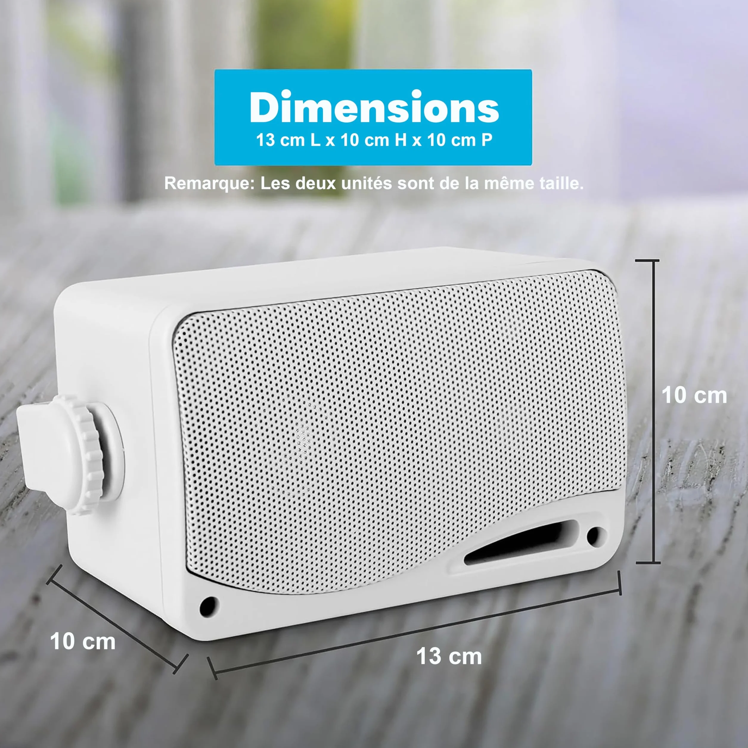Pyle Enceinte d'Extérieur Étanche 200W 3 voies Haut Parleurs de Montage Marin Blanc