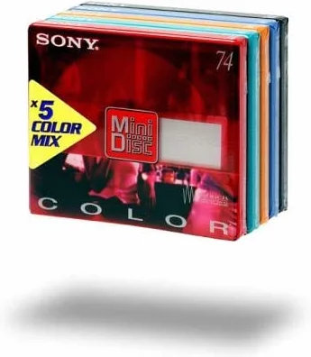 Sony ColoursMiniDisc Lot de 5 disques 74 Min Couleurs mélangées