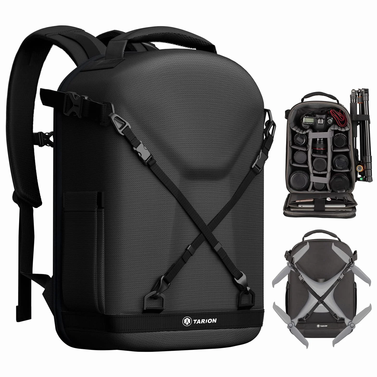 TARION sac à dos pour appareil photo étui pour appareil photo avec coque rigide antichoc résistant à l'eau et à l'abrasion sac pour appareil photo avec compartiment pour ordinateur portable