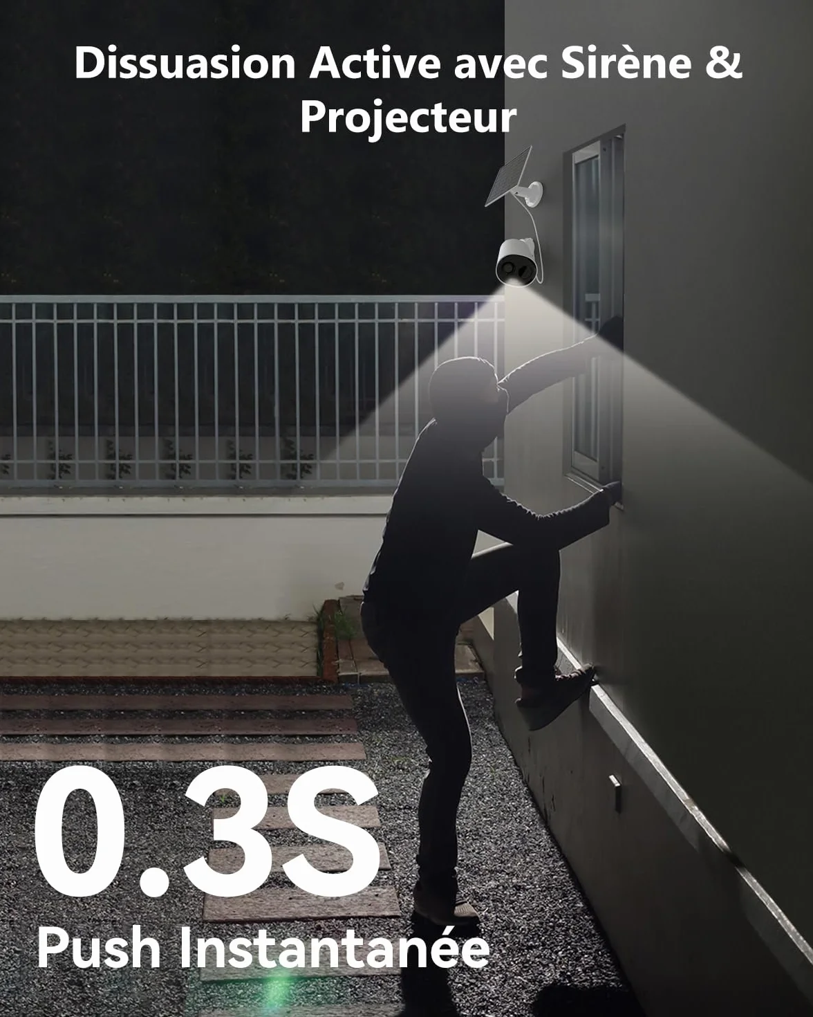 Imou 3K(5MP) Caméra Surveillance WiFi Extérieure sans Fil Solaire, Camera Solaire Exterieur avec IA Détection Humaine, Vision Nocturne Couleur, Audio Bidirectionnel,Mode Privé,Sirène,Étanche IP66