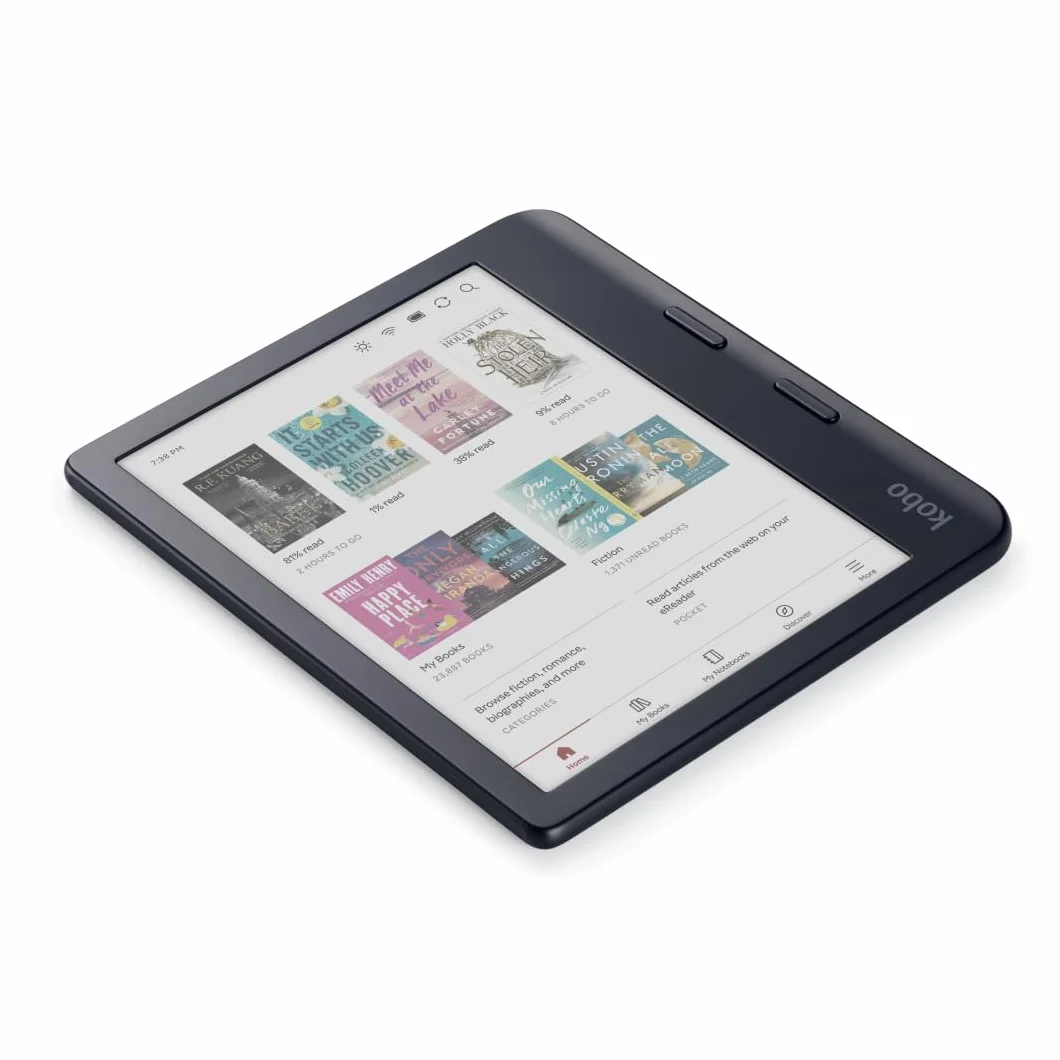 Kobo Libra Colour Black | Liseuse eBook Couleur | Écran Couleur E Ink Kaleido™ 3 sans Reflets de 7" | Option Mode Sombre | Étanche | Livres Audio | 32 Go de Stockage | Noir