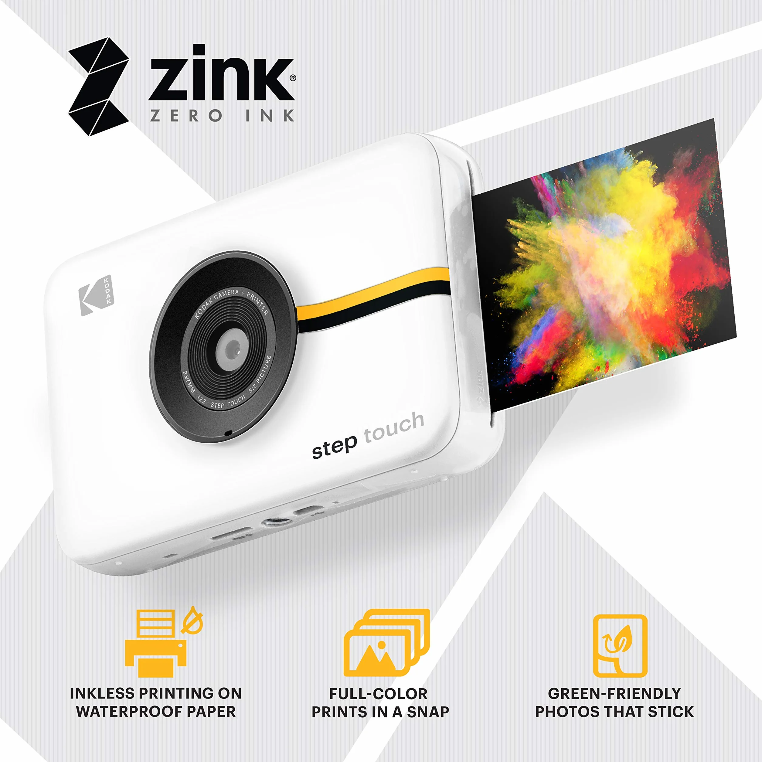 Kodak Step Touch Appareil Photo instantané avec écran Tactile LCD de 3,5 Pouces (Blanc) Kit de Voyage