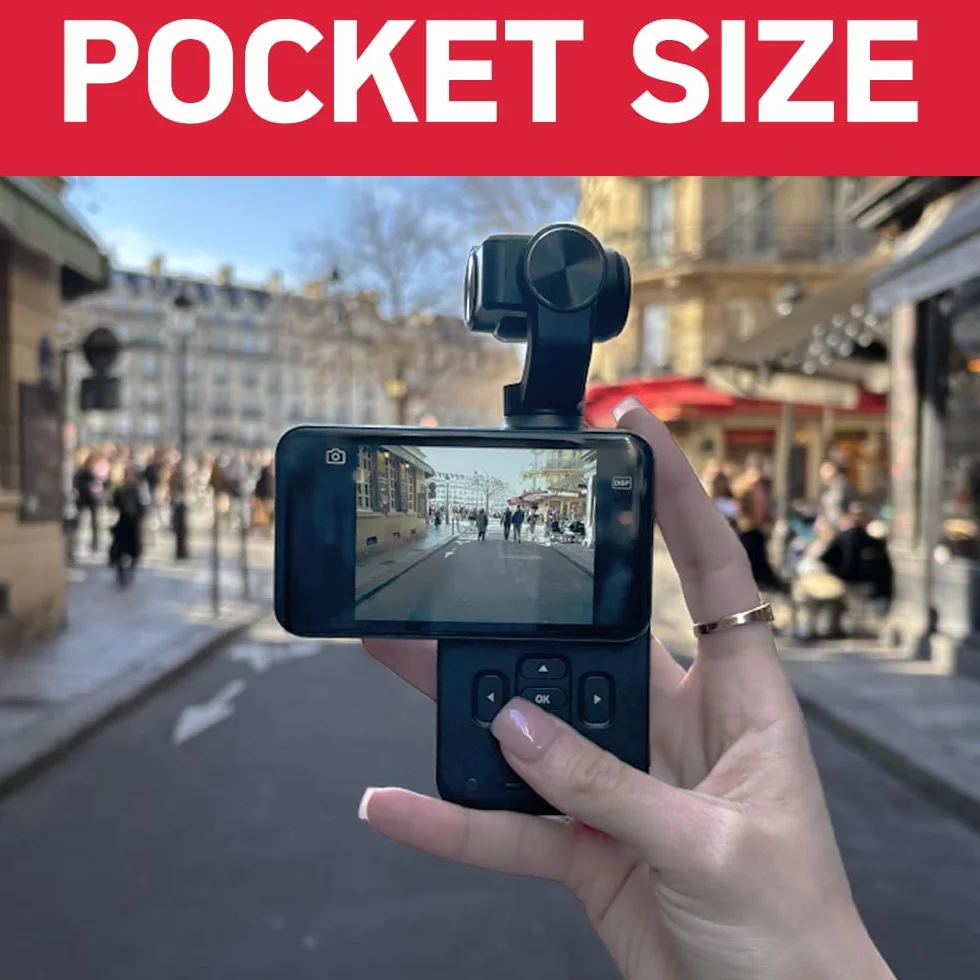 AgfaPhoto Gimbal Realimove MC3X Caméra Stabilisateur 3 Axes 4K Ultra HD Écran Tactile Rotatif 3,5" 20 MP Suivi de Visage Vision Nocturne Grand Angle 120° Wi-Fi Autonomie 170 Min Noir