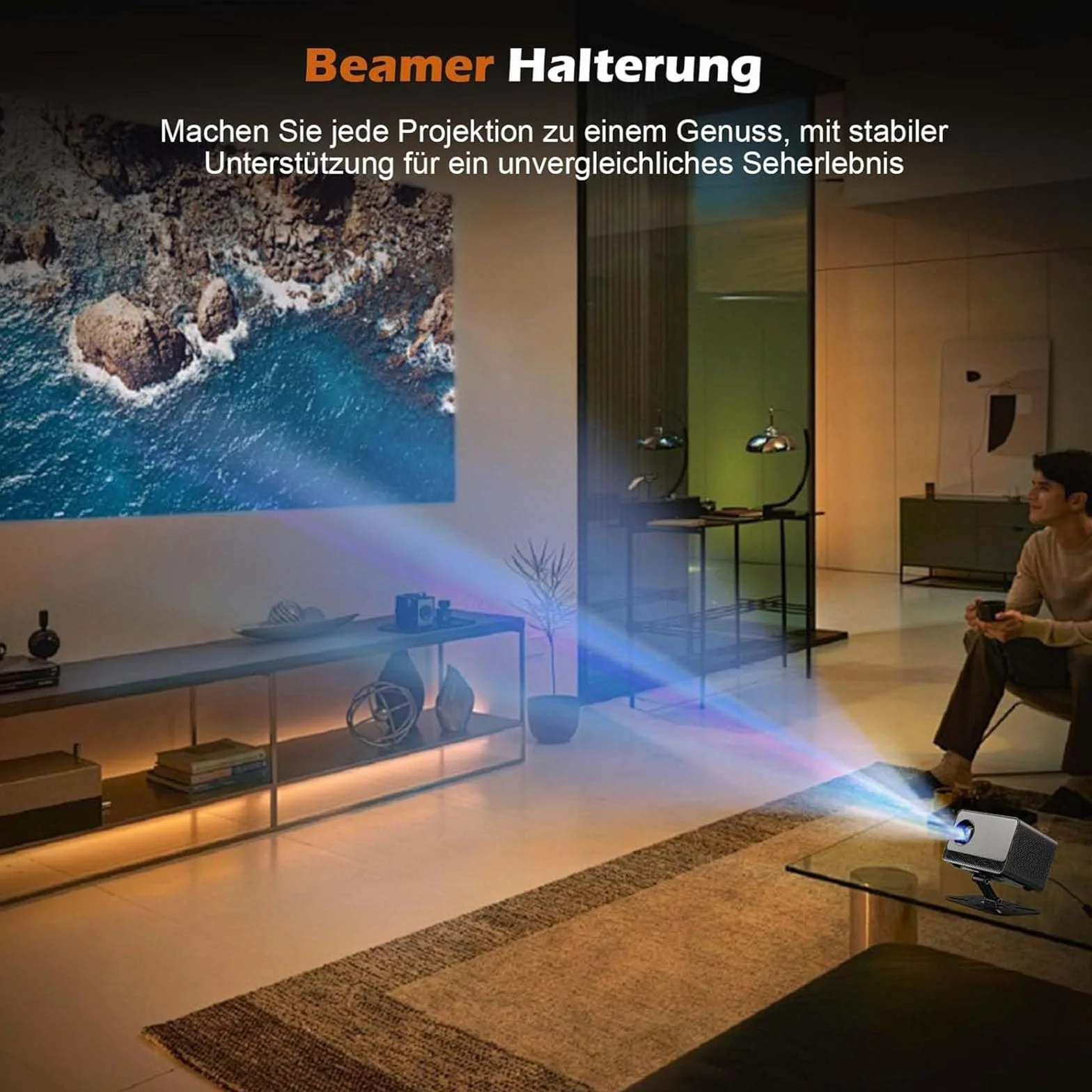 Support de projecteur réglable rotatif 360° universel home cinéma noir