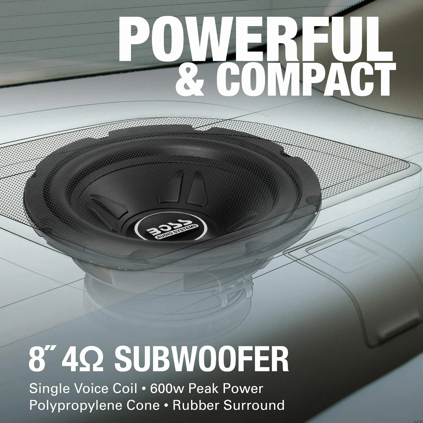 Boss Audio Systems CXX8 Passive subwoofer 300W Noir subwoofer/caisson de basses - Subwoofers/caissons de basses (300 W, Caisson de basse passif, 600 W, 83 dB, 4 Ohm, 20,3 cm (8"))