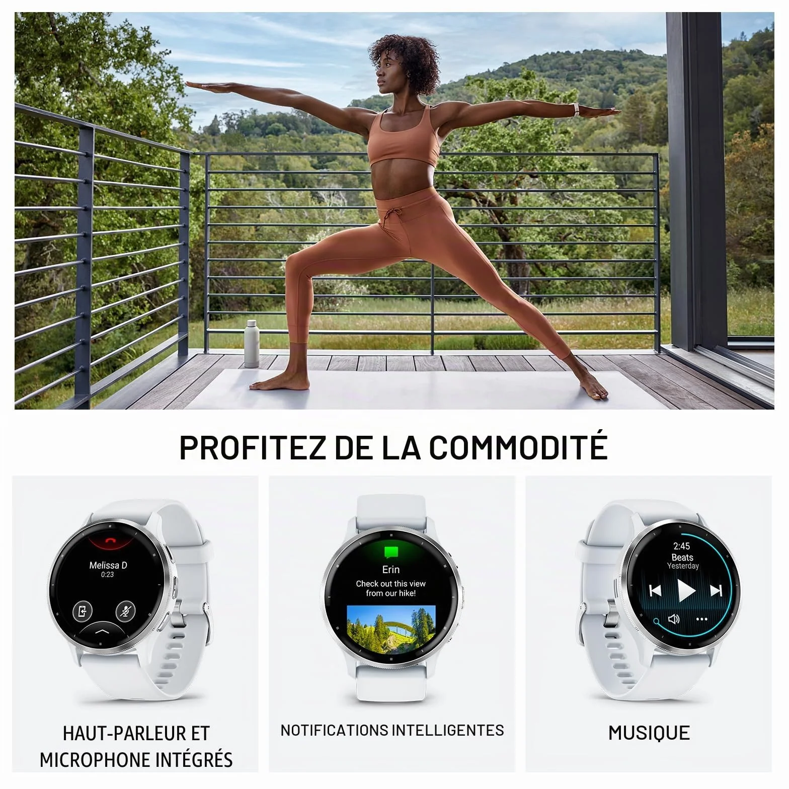 Garmin Venu 3S Montre connectée GPS Sport Santé Soft Gold Bracelet Ivoire 41 mm