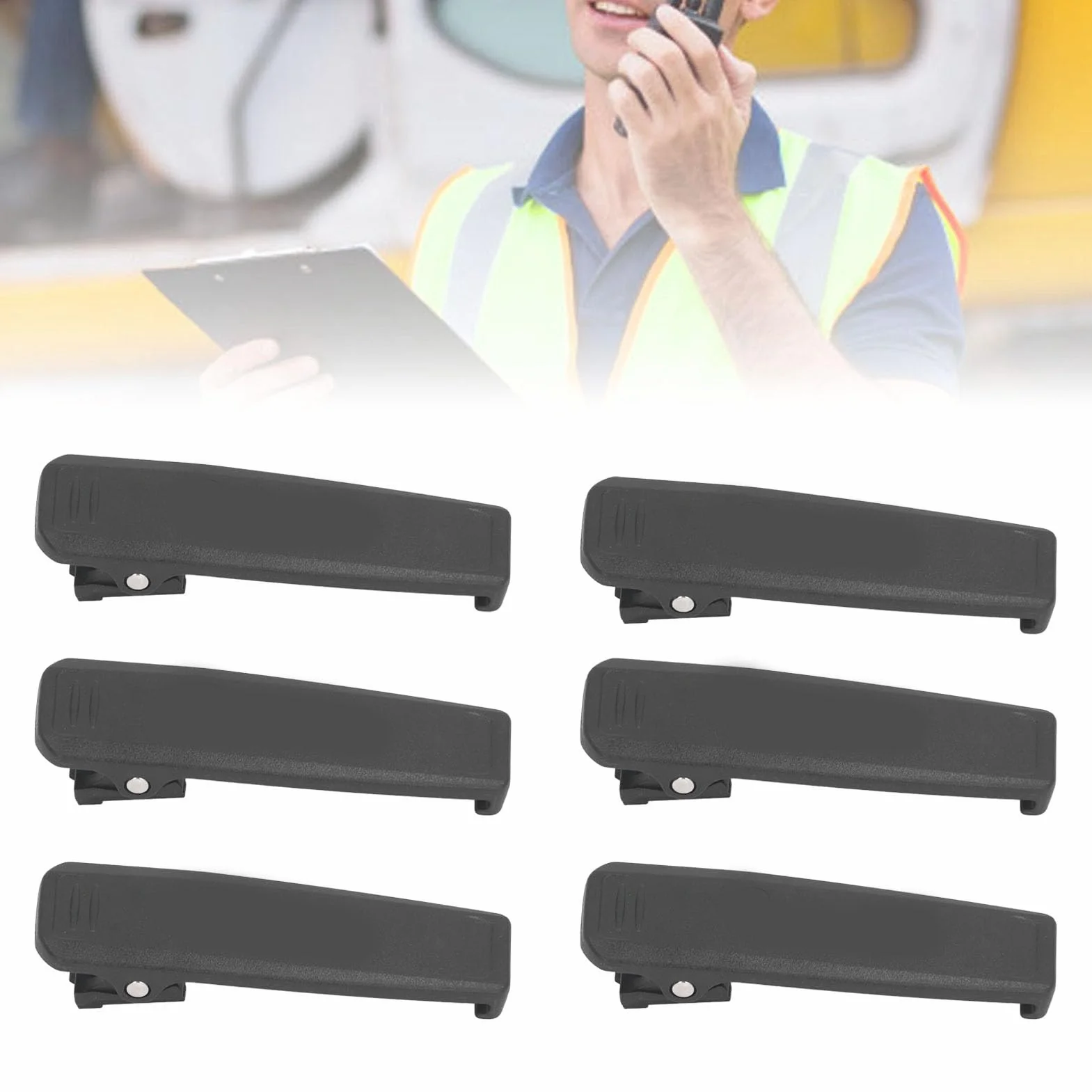 Lot de 6 Clips de Ceinture de Rechange pour Radios IC F1000, IC V10MR, IC F2000D, IC F2000T, IC V88, IC U88, Compatibles avec Batteries BP-279 BP-280
