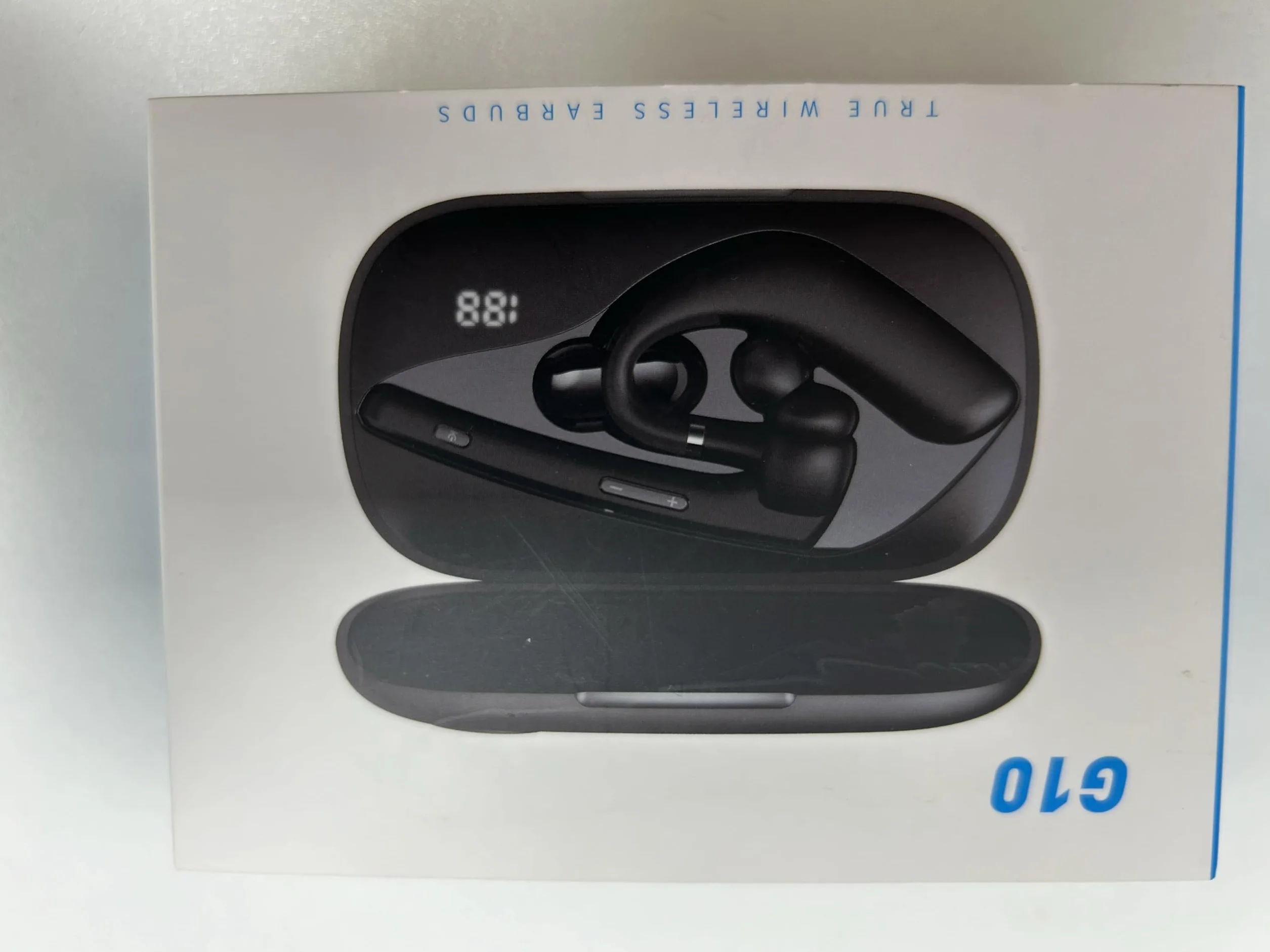 CASCHO Oreillette Bluetooth sans Fil V5.3 avec Dual Annulation De Bruit ENC Mic, Kit Main Libre Bluetooth,Casques avec 60H de Temps de Conversation étui de Chargement LED pour iPhone/Android