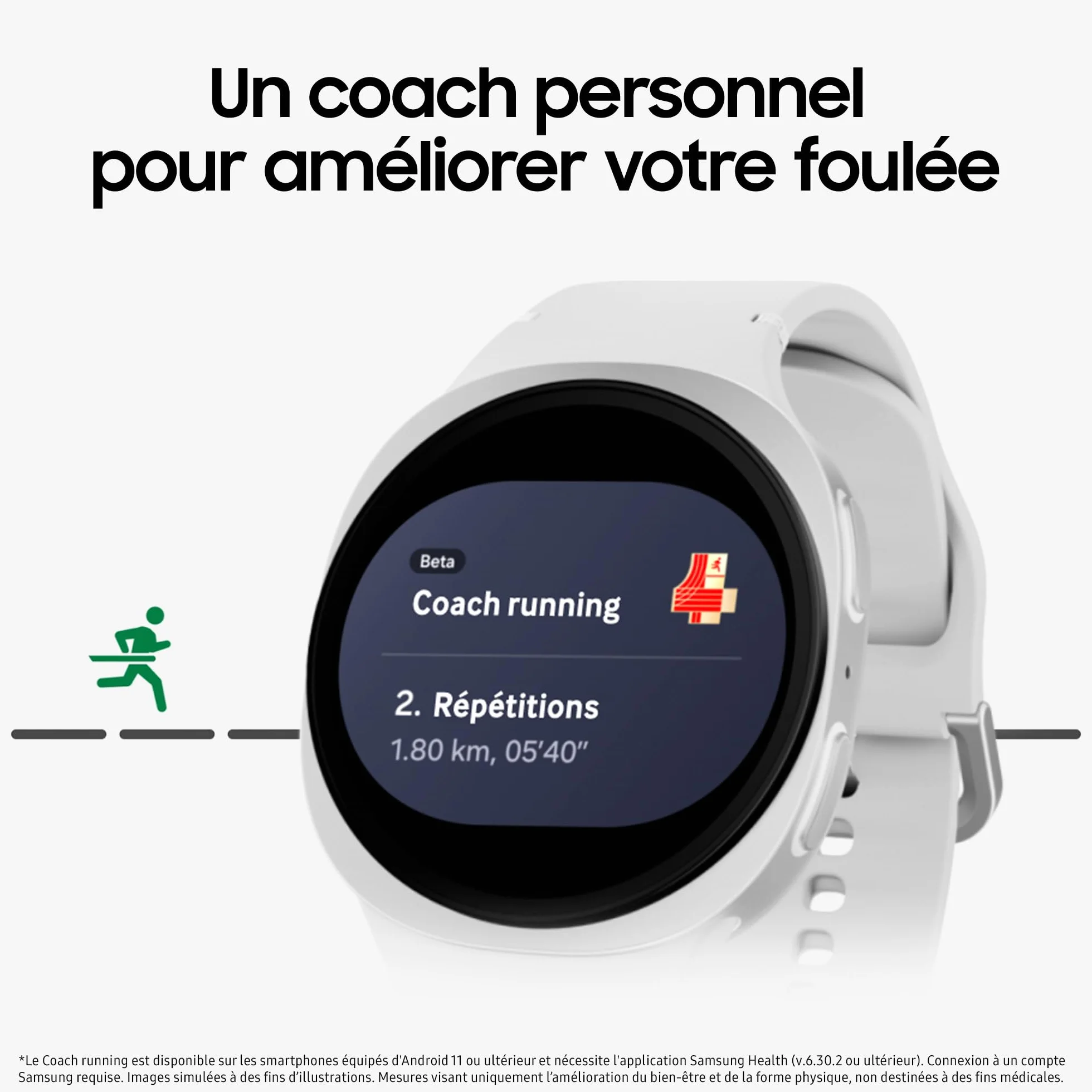 Samsung Galaxy Watch8, Montre Connectée, Coach Running, Coach Sommeil, Galaxy AI, Bluetooth, 40mm, Graphite, Chargeur Secteur Rapide 25W Inclus, Version FR