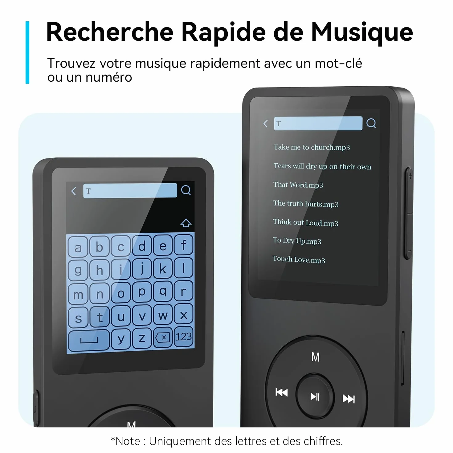 AGPTEK Lecteur MP3 Bluetooth 5.3 32Go HiFi sans Perte 70H Autonomie Baladeur Portable Radio FM Enregistrement