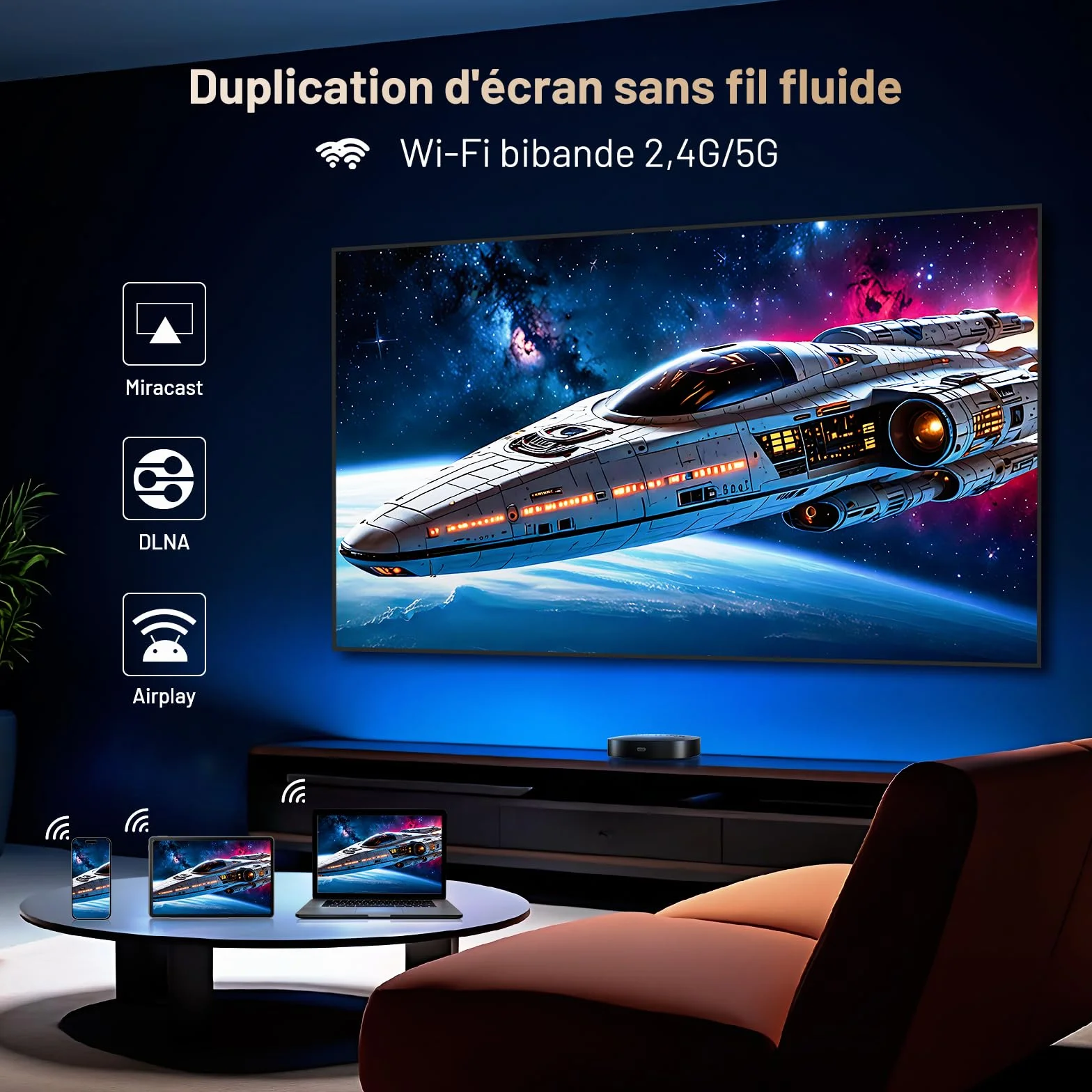Google TV Box - 4K Smart TV Box HDR10+ UHD, Dolby Audio, Prise en Charge certifiée Google/Netflix, AV1, 2GB+16GB, WiFi 2,4G+5G, BT5.0, Miroir d'écran, Lecteur multimédia en Streaming, Assistant Vocal