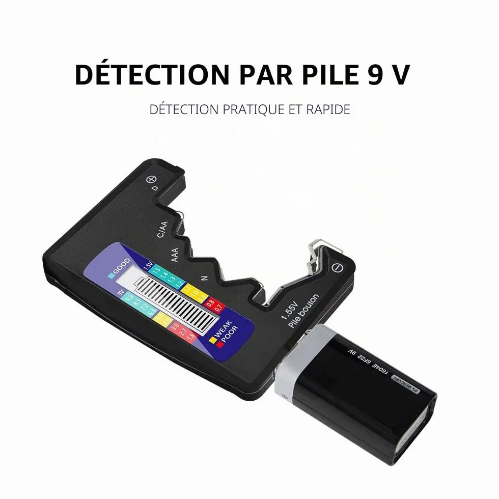 DollaTek 1,5V 9V Batterie Numérique AA AAA LR44 Testeur Universel de Capacité de Batterie de Lithium Vérificateur de Source d'Alimentation Outils de Mesure - Noir
