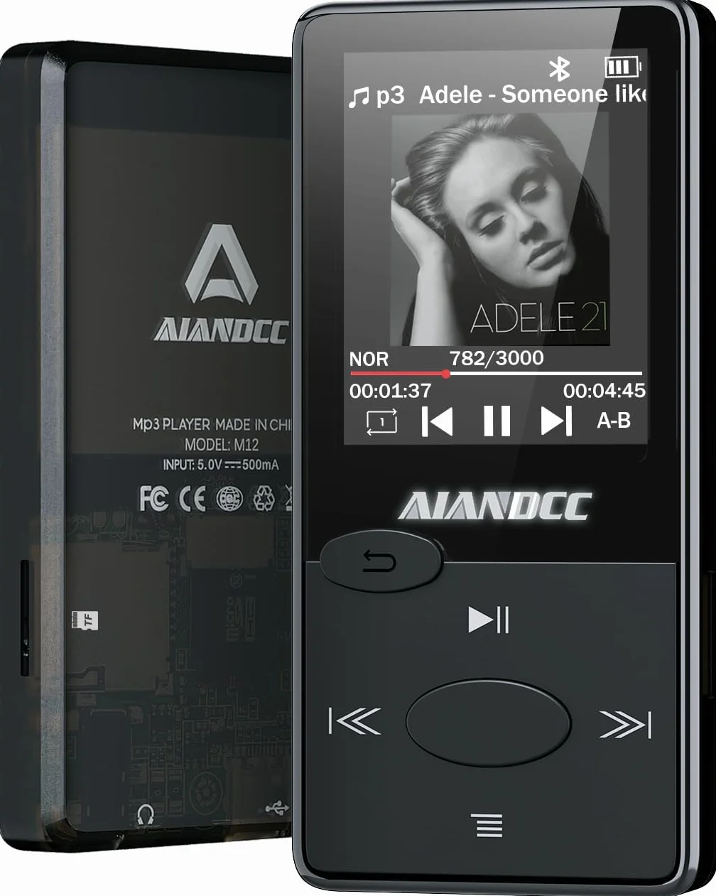 Lecteur MP3 Bluetooth Son HiFi avec Radio FM, Baladeur Bluetooth, Écouteurs Inclus