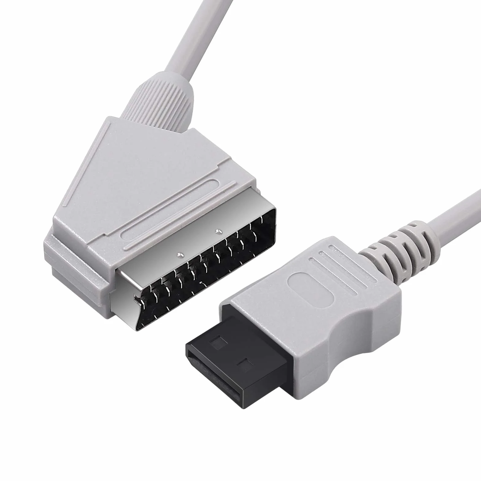 AUTOUTLET 1,8 Mètres de Câble Péritel RVB Réel pour Wii Wii U Remplacement de Câble Péritel RVB Réel pour La Console de Télévision Gris