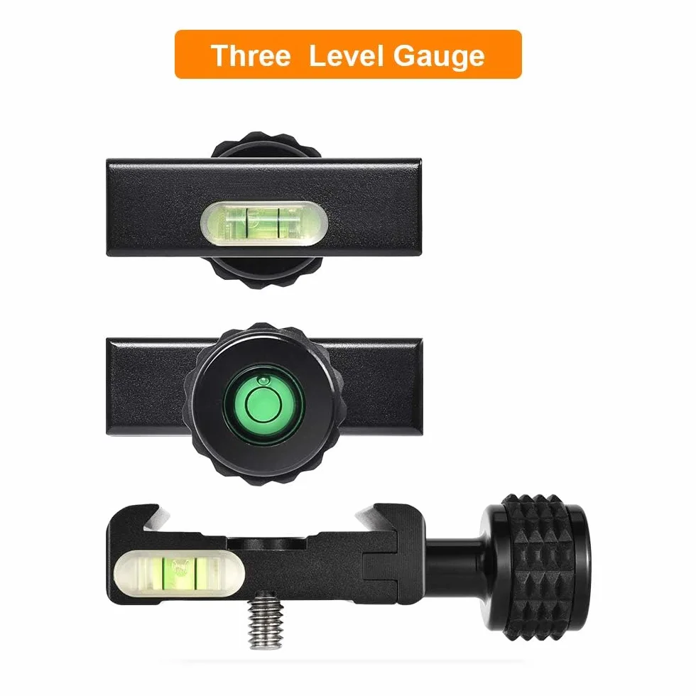 UTEBIT Plaque d'attache Rapide Universal, 50mm Plateau Rapide QR Plate en Alliage d'Aluminium Niveau à Bulle Intégré avec 1/4 et 3/8 Vis Compatible pour Arca-Swiss QR Trépied Monopode Rotule Caméra