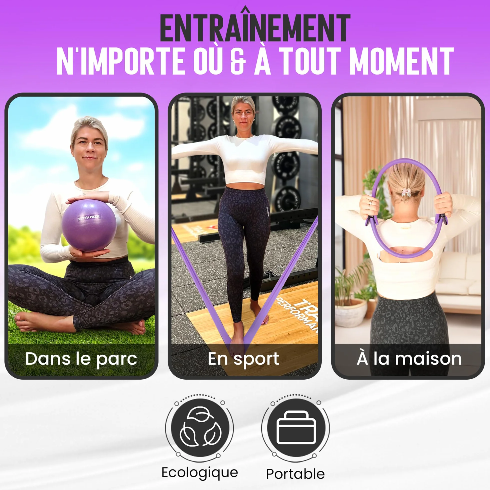 Anneau Pilates Cercle Accessoire Yoga Bande Résistance Fitness Sport Musculation Santé
