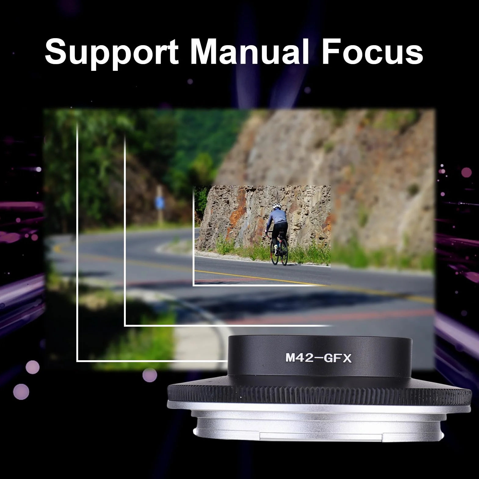 Andoer Adaptateur de montage d'objectif M42 à vis SLR vers G pour appareil photo sans miroir GFX manuel de mise au point