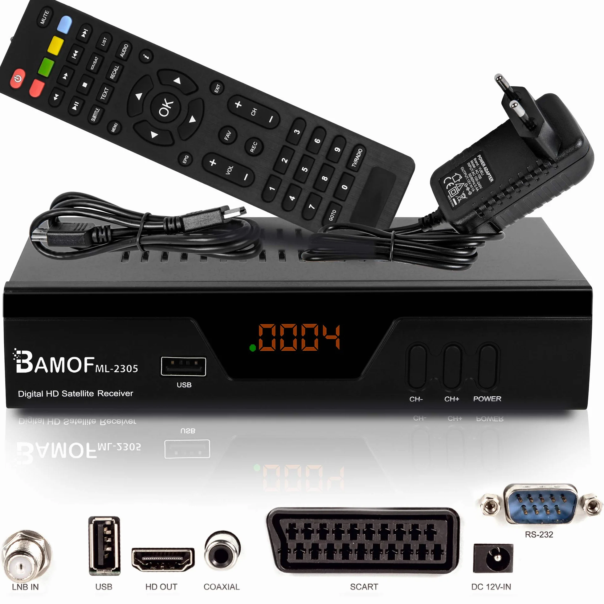 Bamof 2305 Récepteur Satellite Numérique HDTV DVB-S/S2 HDMI Full HD 1080p